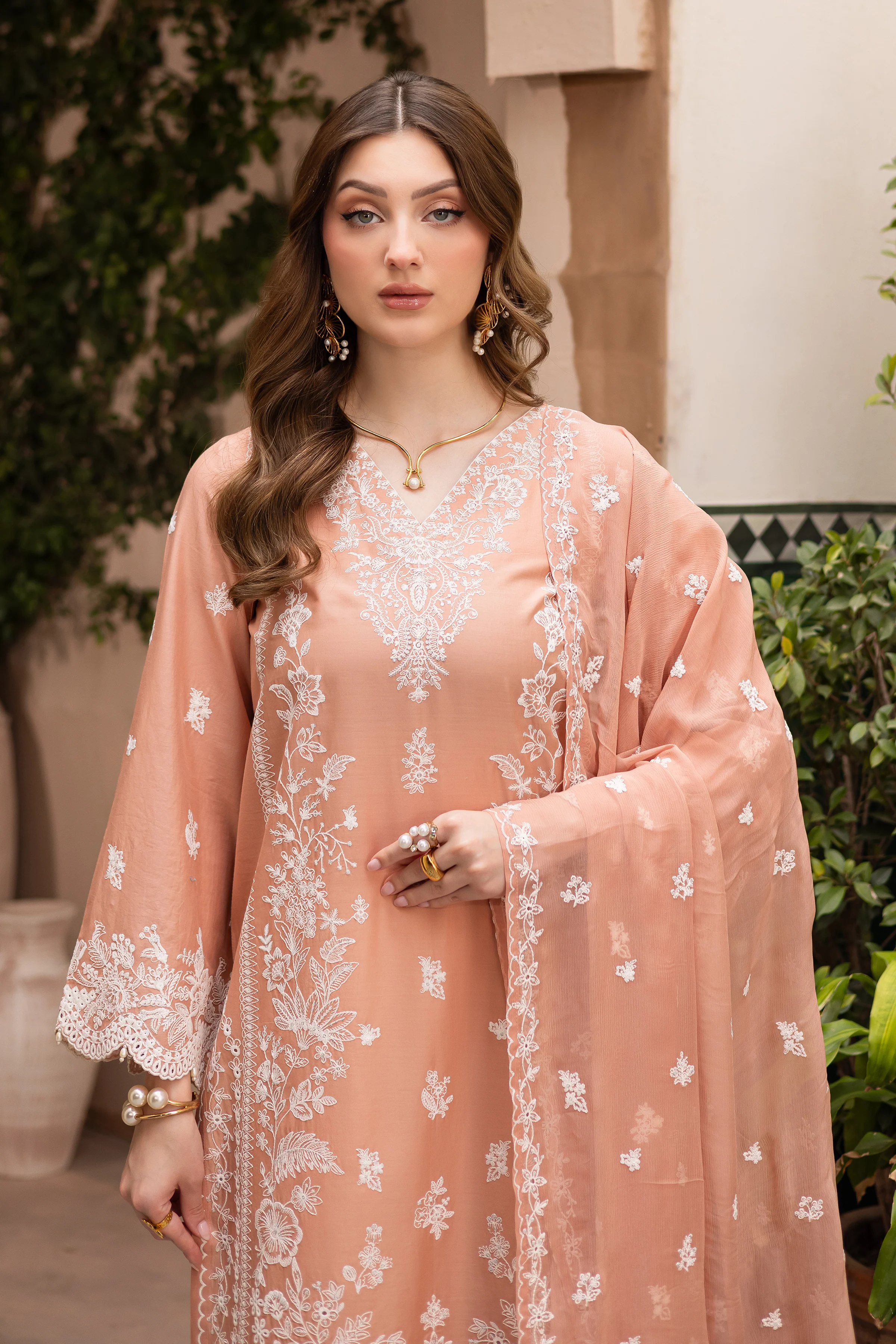 Peach Charm 3Pc - Festive Eid Pret - Image 2