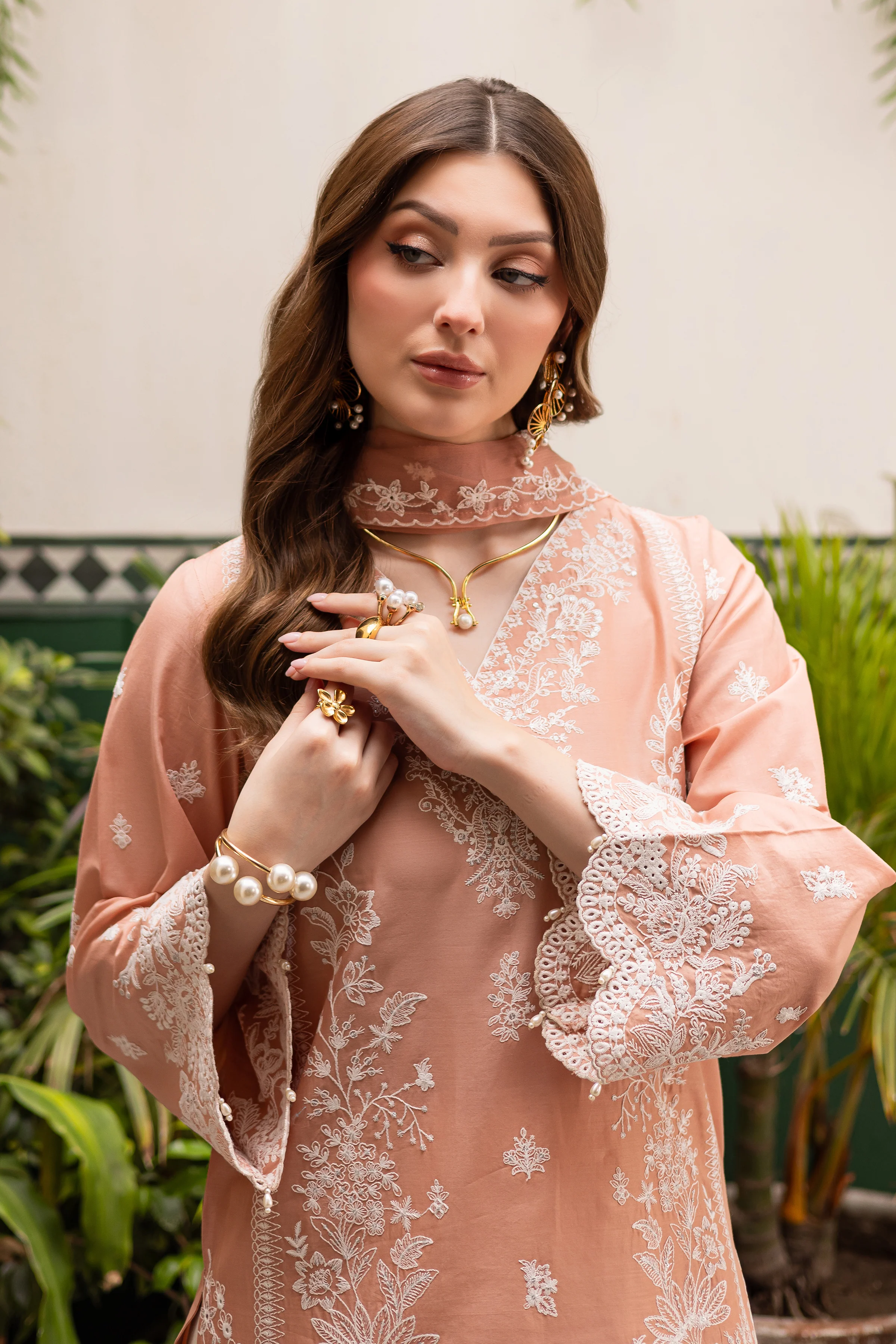 Peach Charm 3Pc - Festive Eid Pret - Image 6