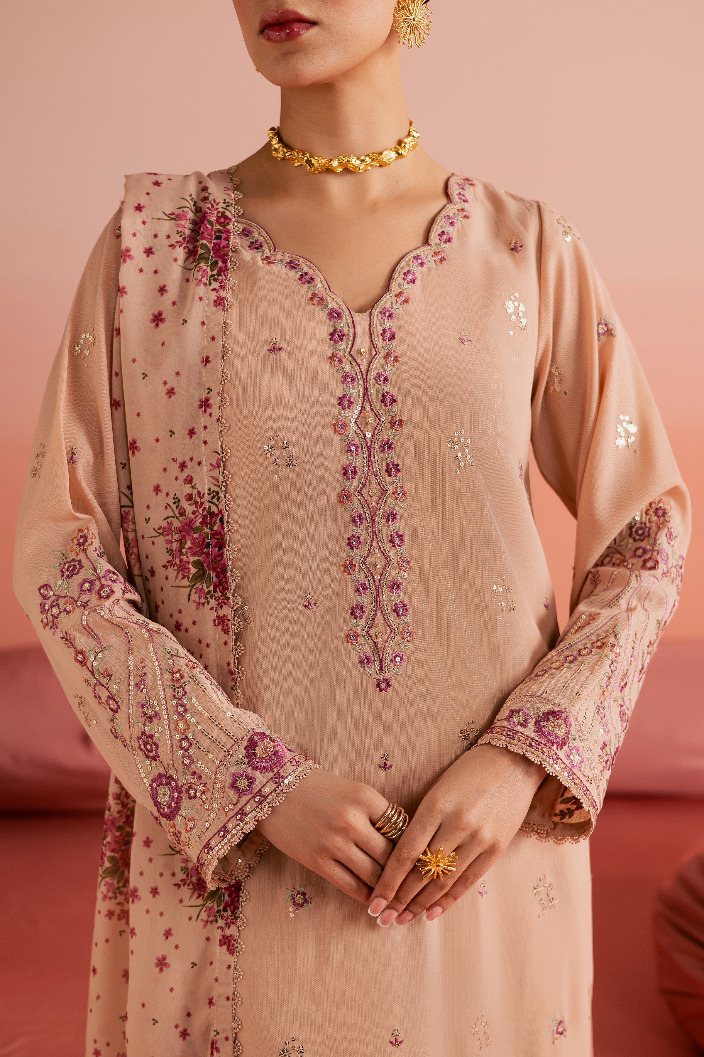 Peach Reem 3Pc - Festive Luxe Pret - Image 6