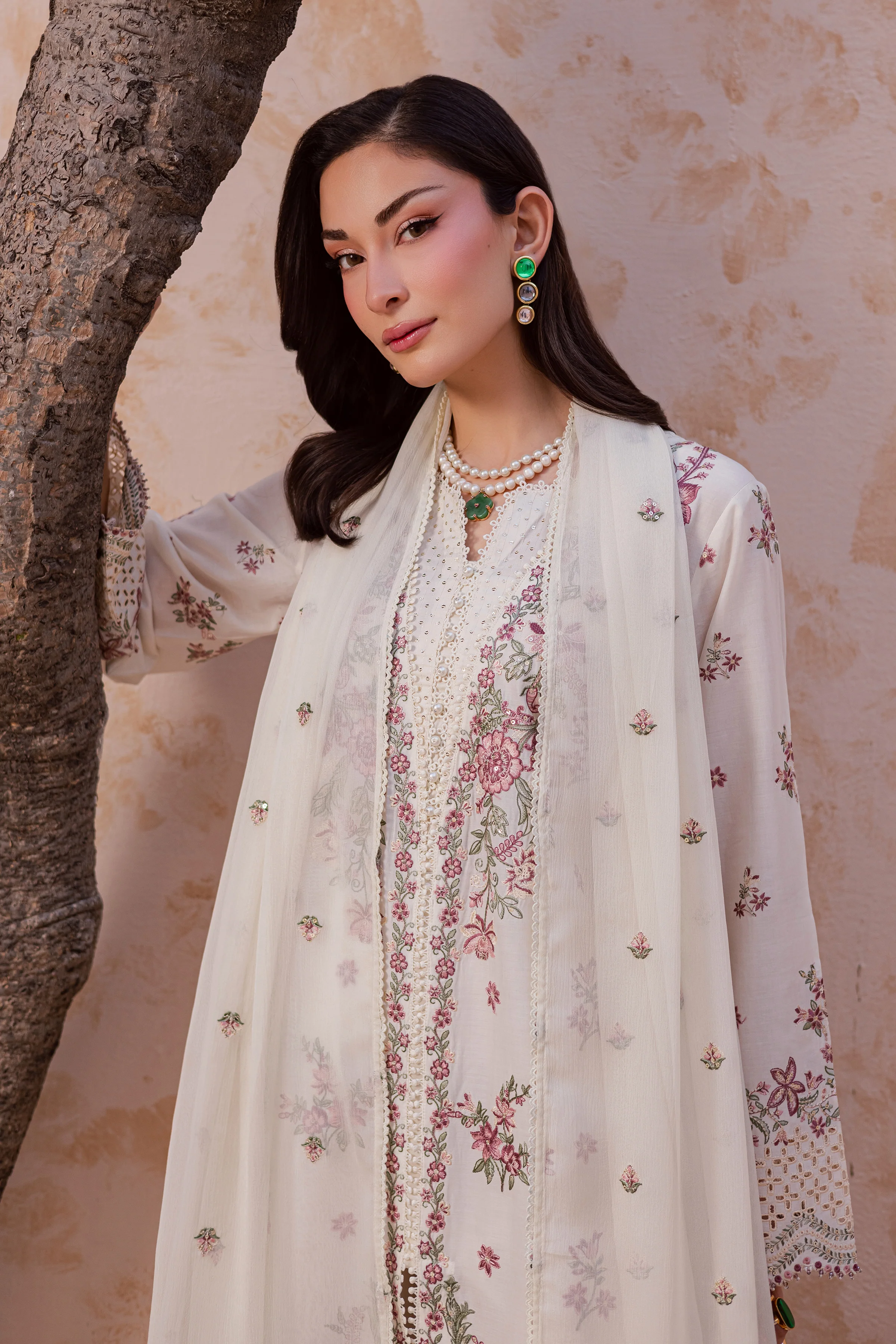 Pearl Dust 3Pc - Festive Embroidered Lawn - Image 5