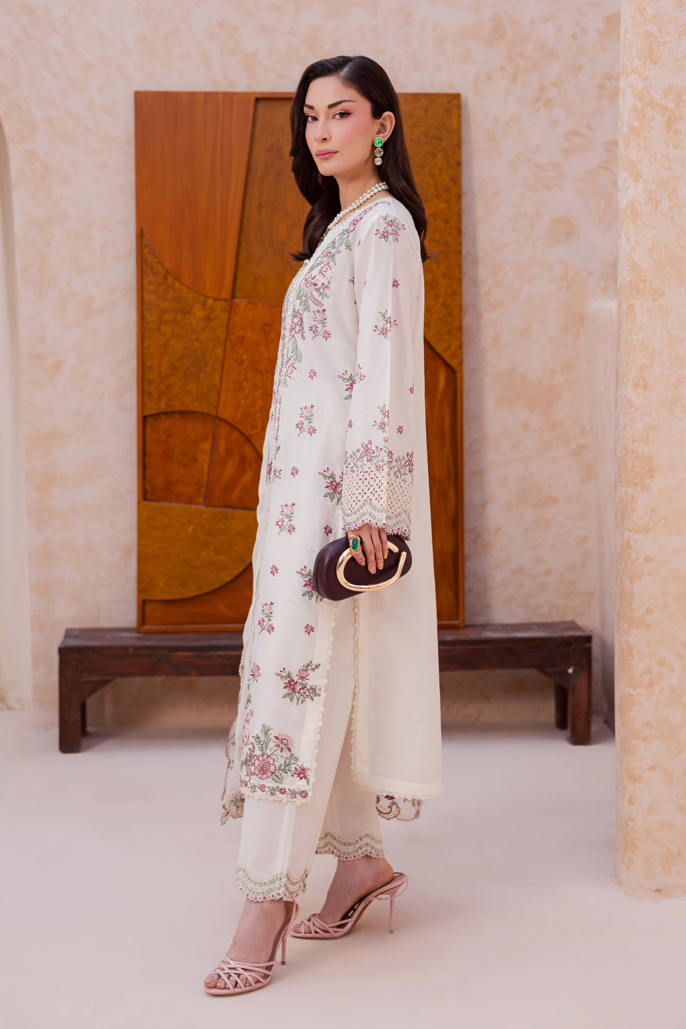 Pearl Dust 3Pc - Festive Embroidered Lawn - Image 8