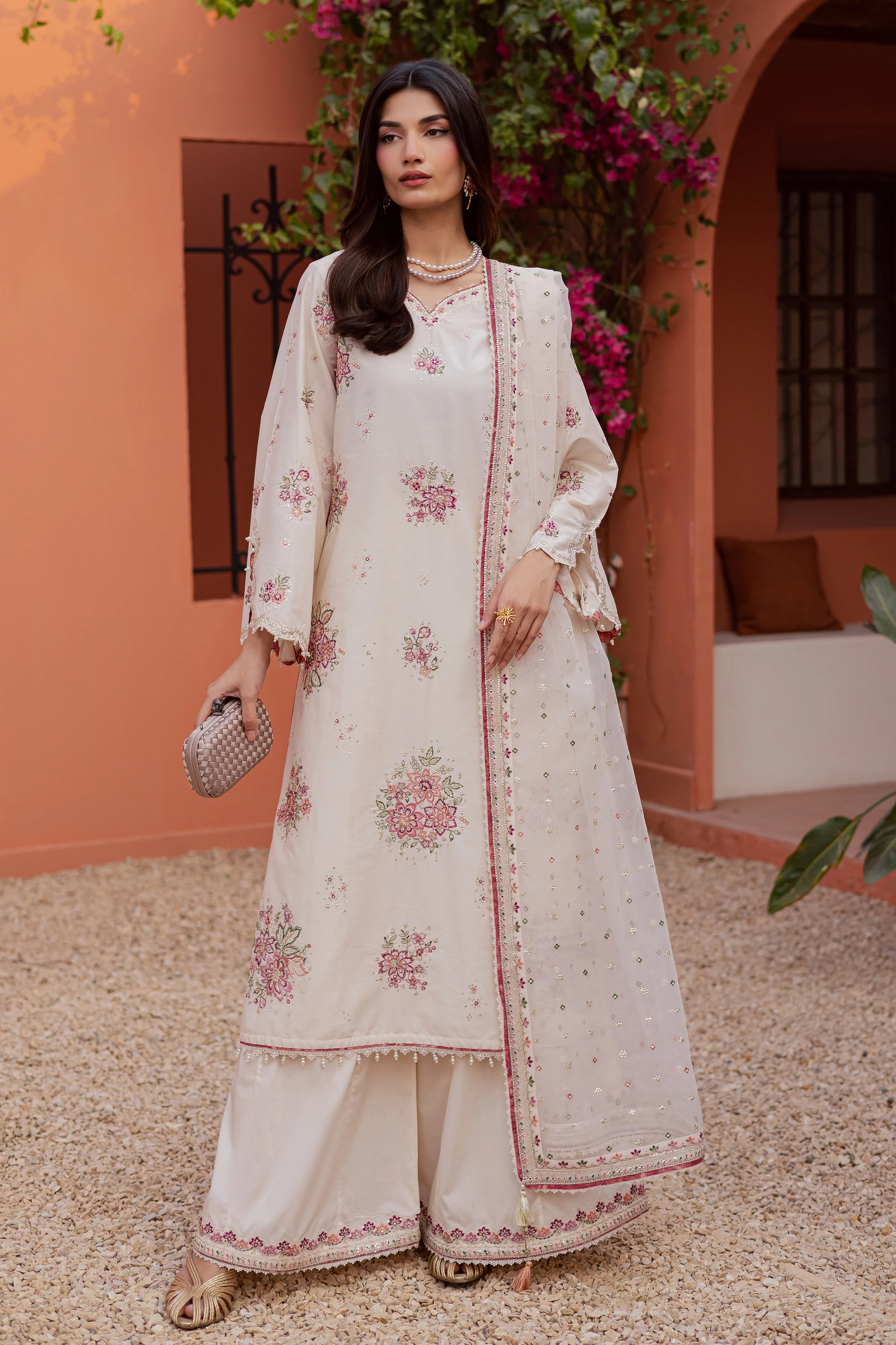 Pearl Elora 3Pc - Festive Embroidered Lawn - Image 2