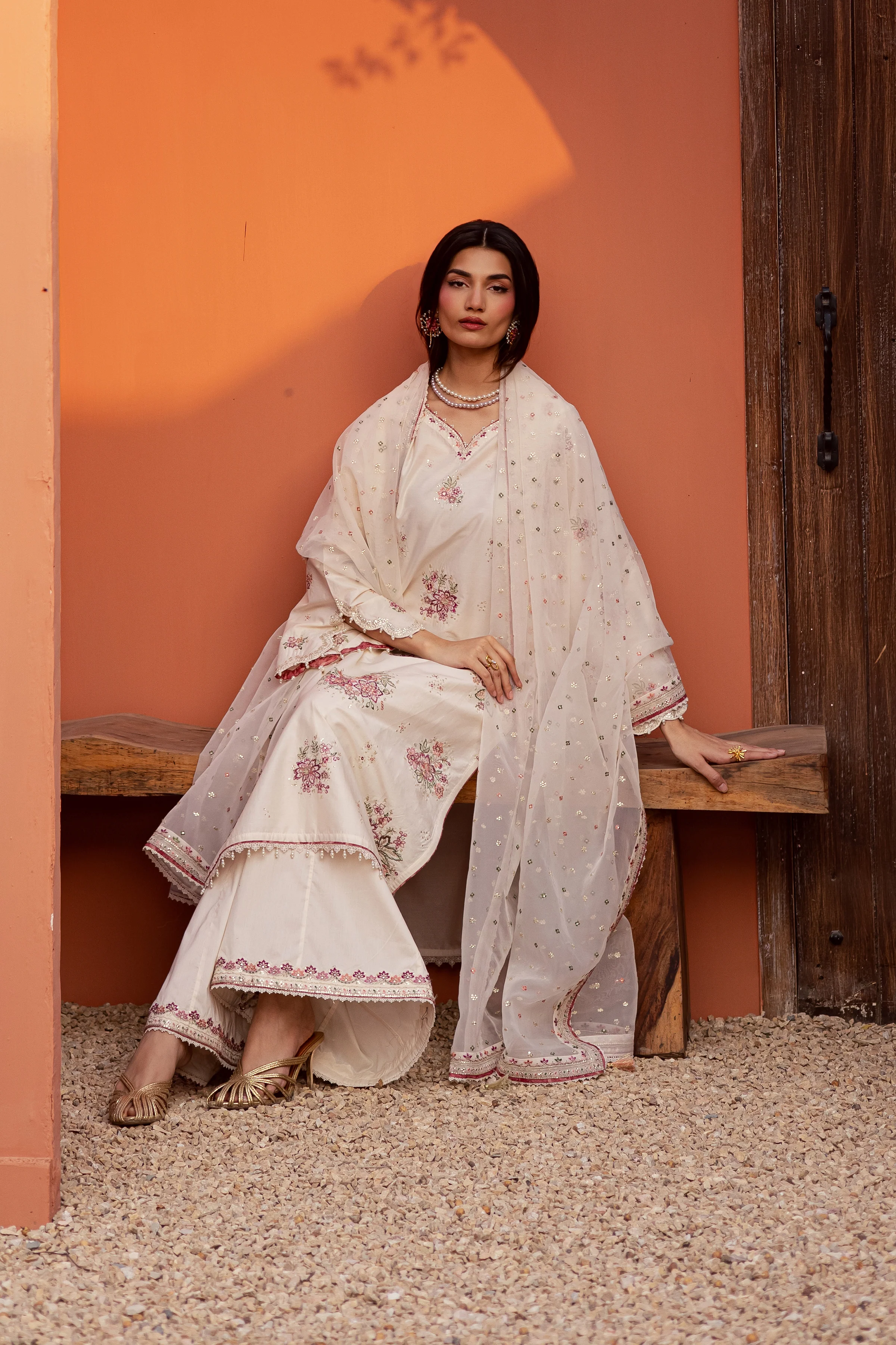 Pearl Elora 3Pc - Festive Embroidered Lawn - Image 4
