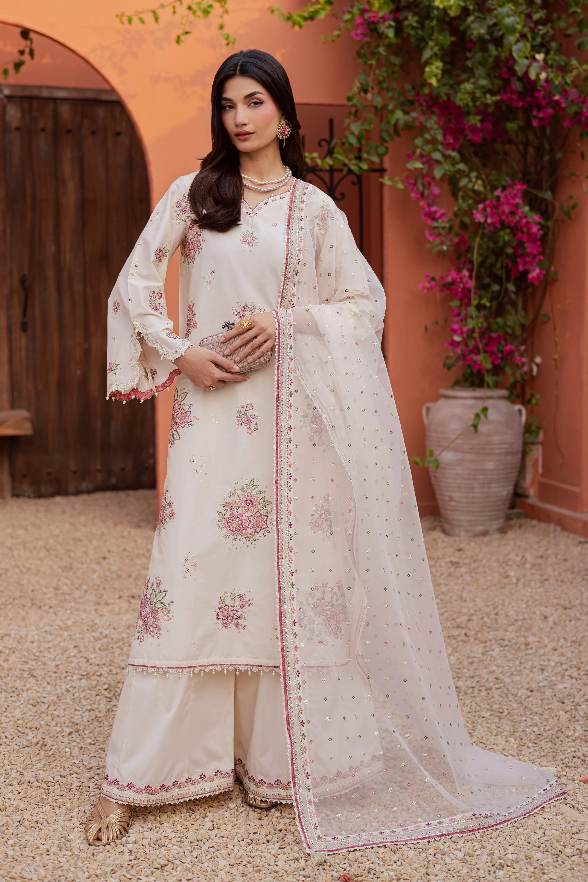 Pearl Elora 3Pc - Festive Embroidered Lawn - Image 5
