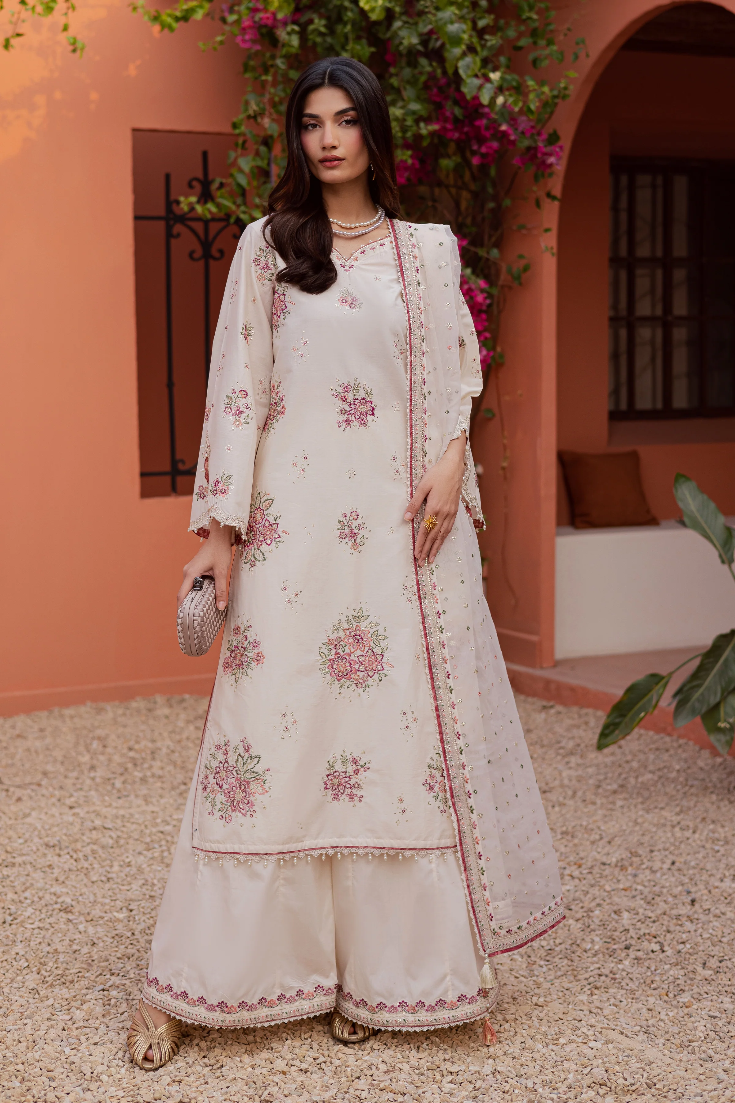 Pearl Elora 3Pc - Festive Embroidered Lawn - Image 9