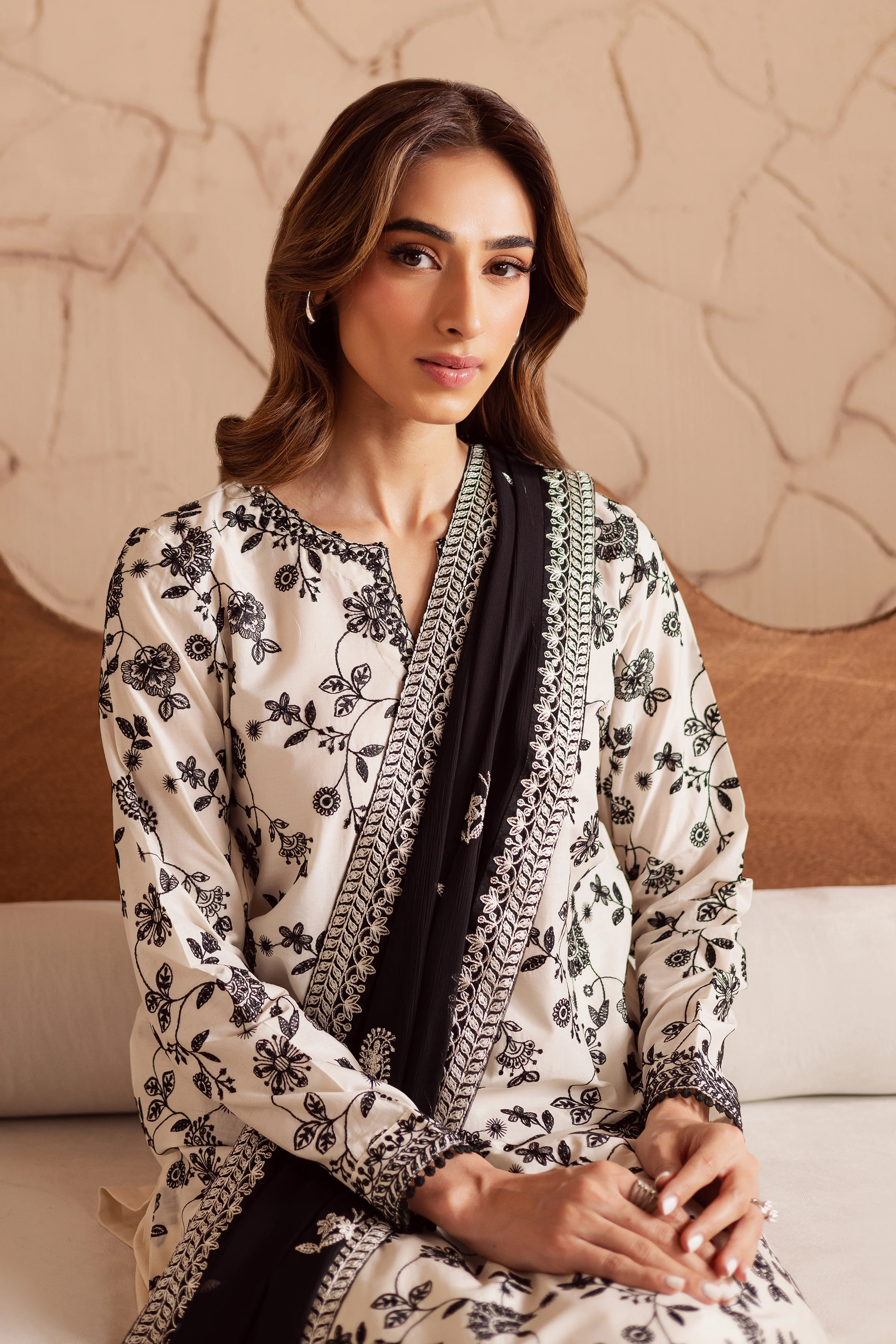 Pearl Of The Coast 3Pc - Embroidered Lawn Dress - Image 3