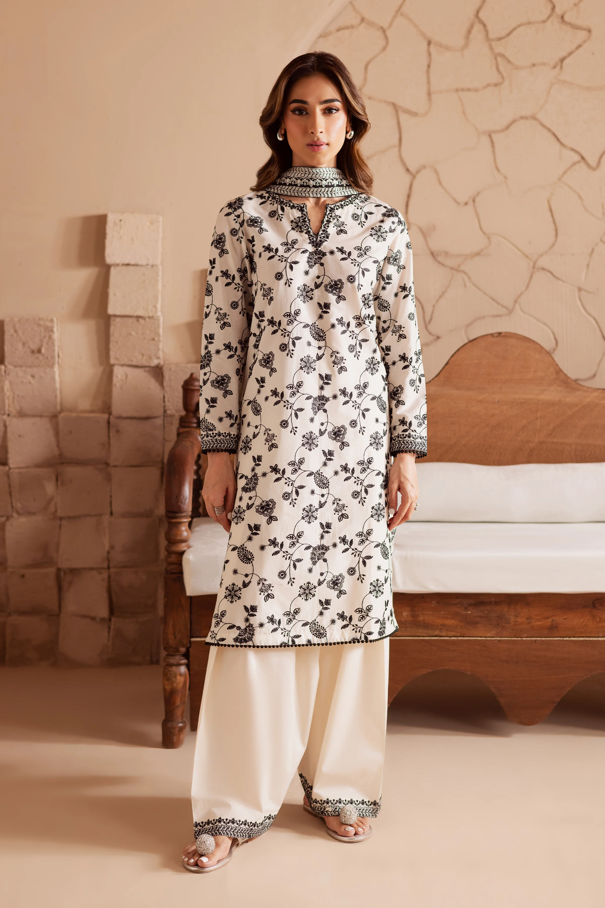 Pearl Of The Coast 3Pc - Embroidered Lawn Dress - Image 6