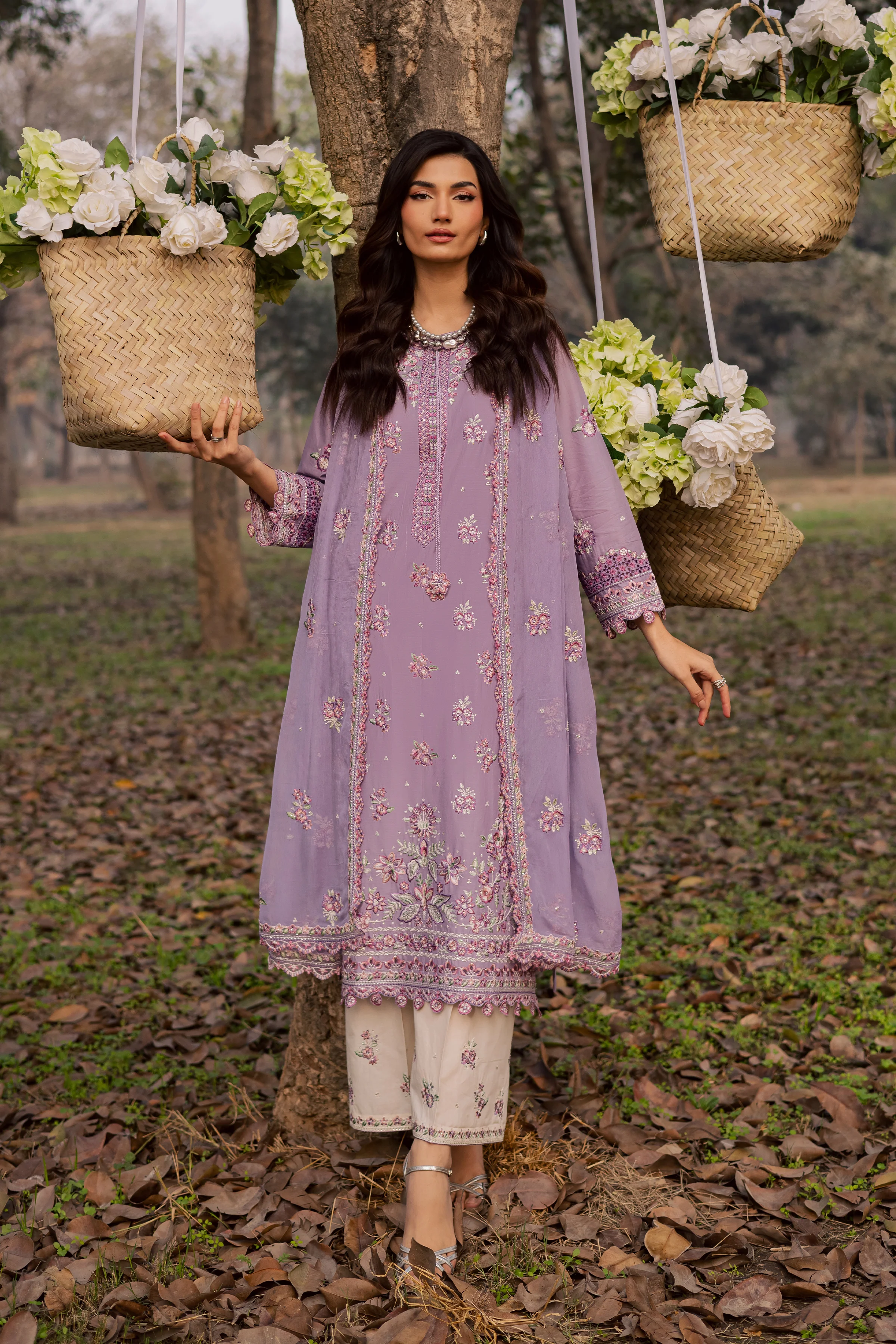 Periwinkle 3Pc - Festive Embroidered Lawn - Image 3