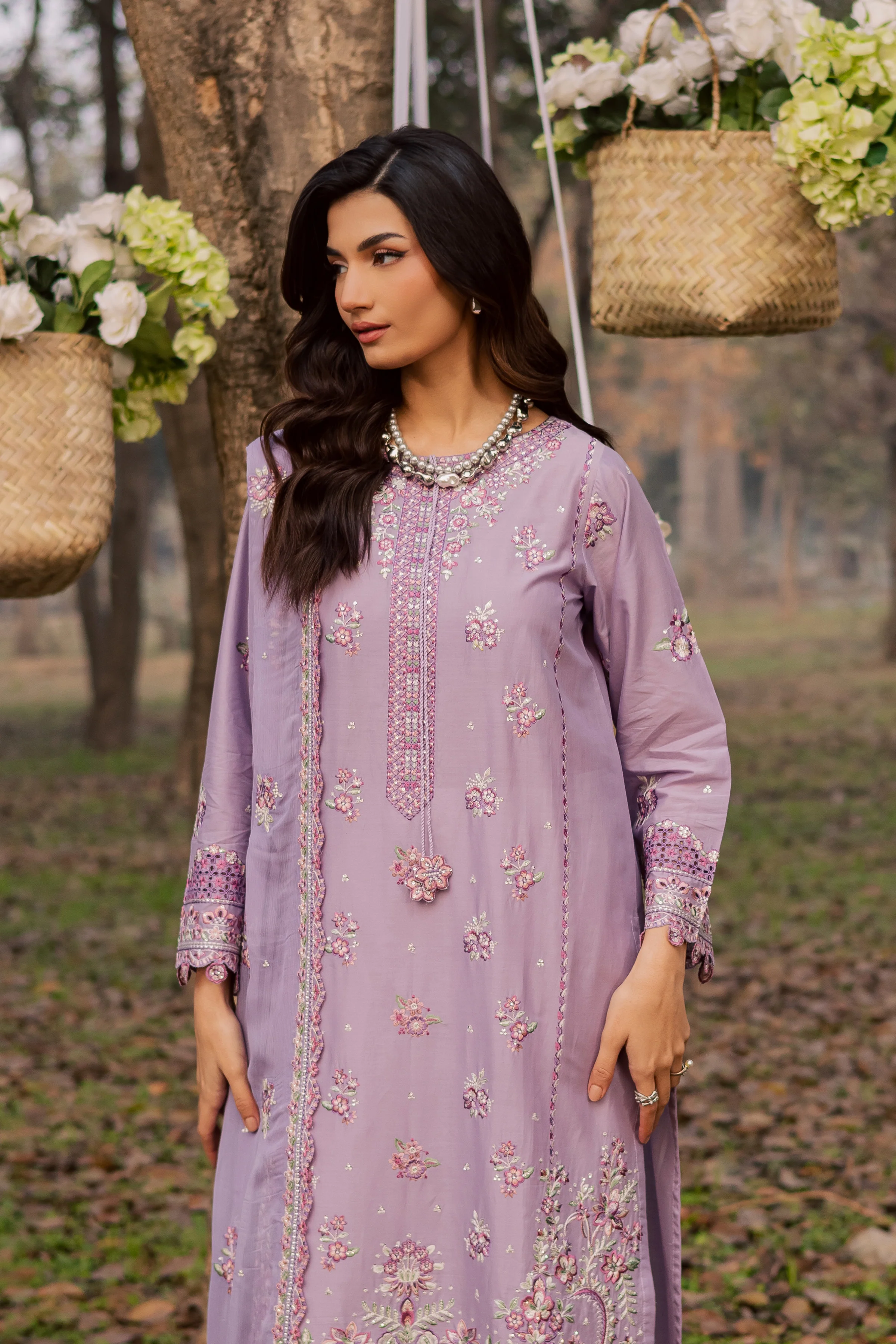 Periwinkle 3Pc - Festive Embroidered Lawn - Image 4