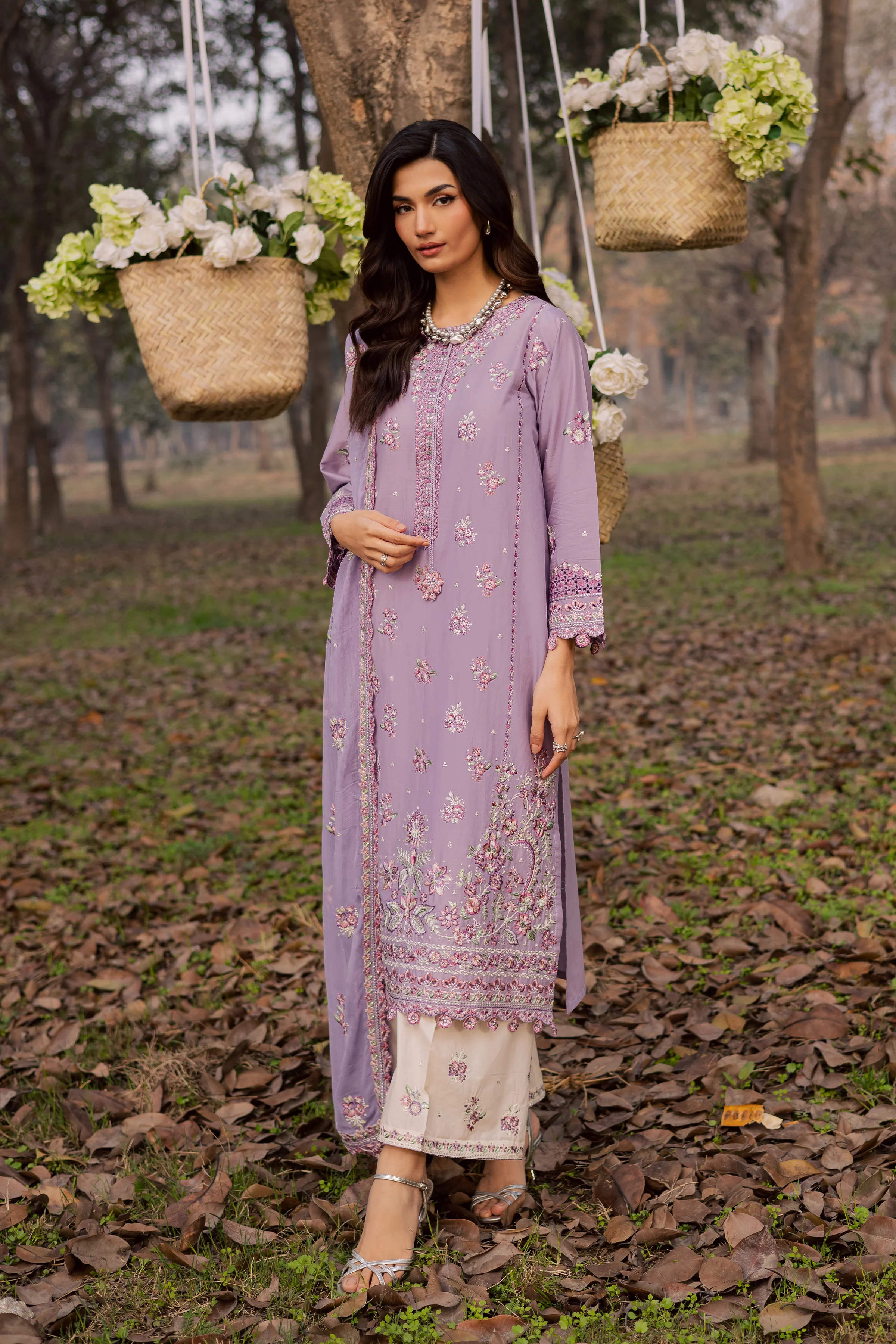 Periwinkle 3Pc - Festive Embroidered Lawn - Image 5
