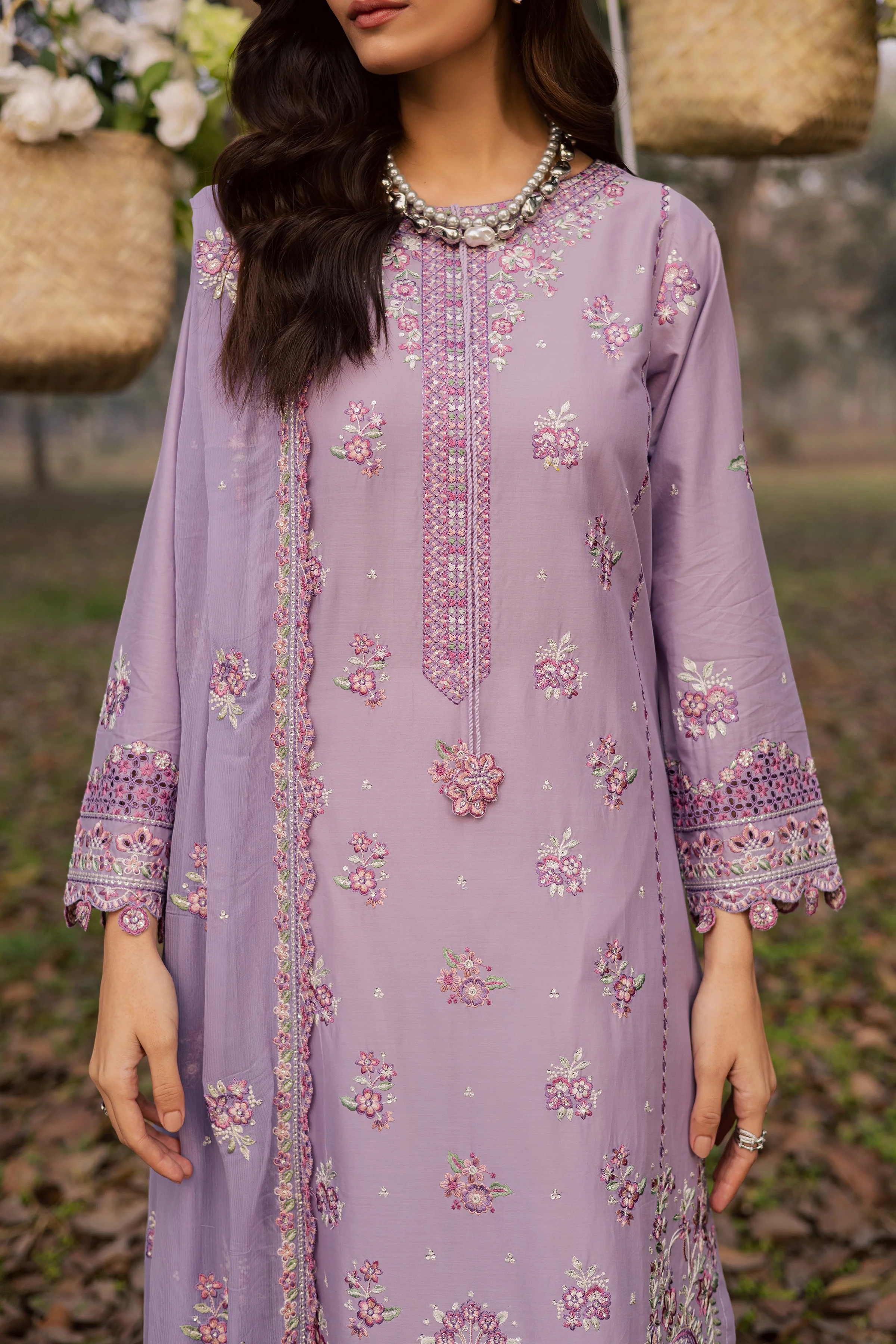Periwinkle 3Pc - Festive Embroidered Lawn - Image 7