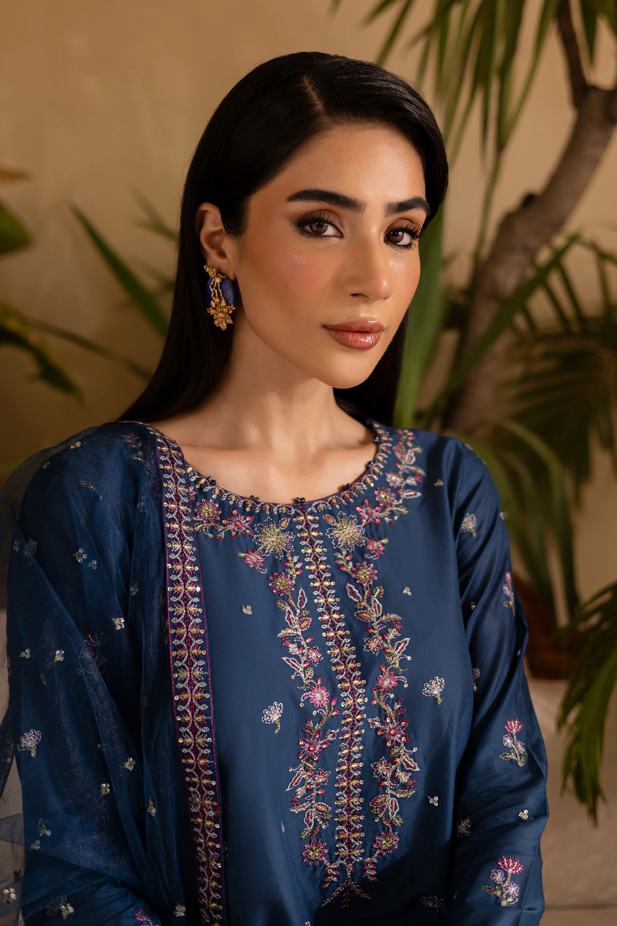 Perk 3Pc - Embroidered Solid Dress - Image 3