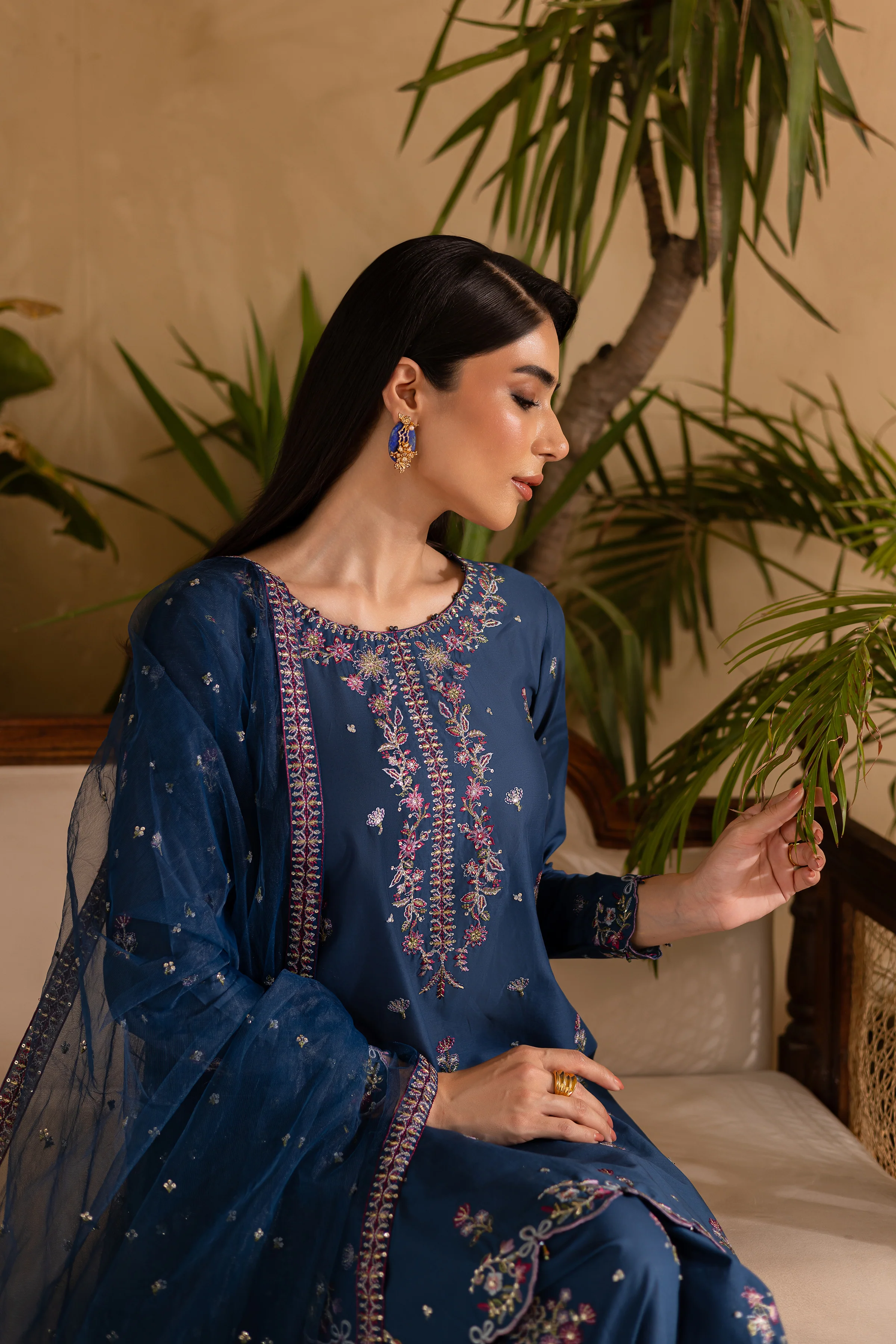 Perk 3Pc - Embroidered Solid Dress - Image 6