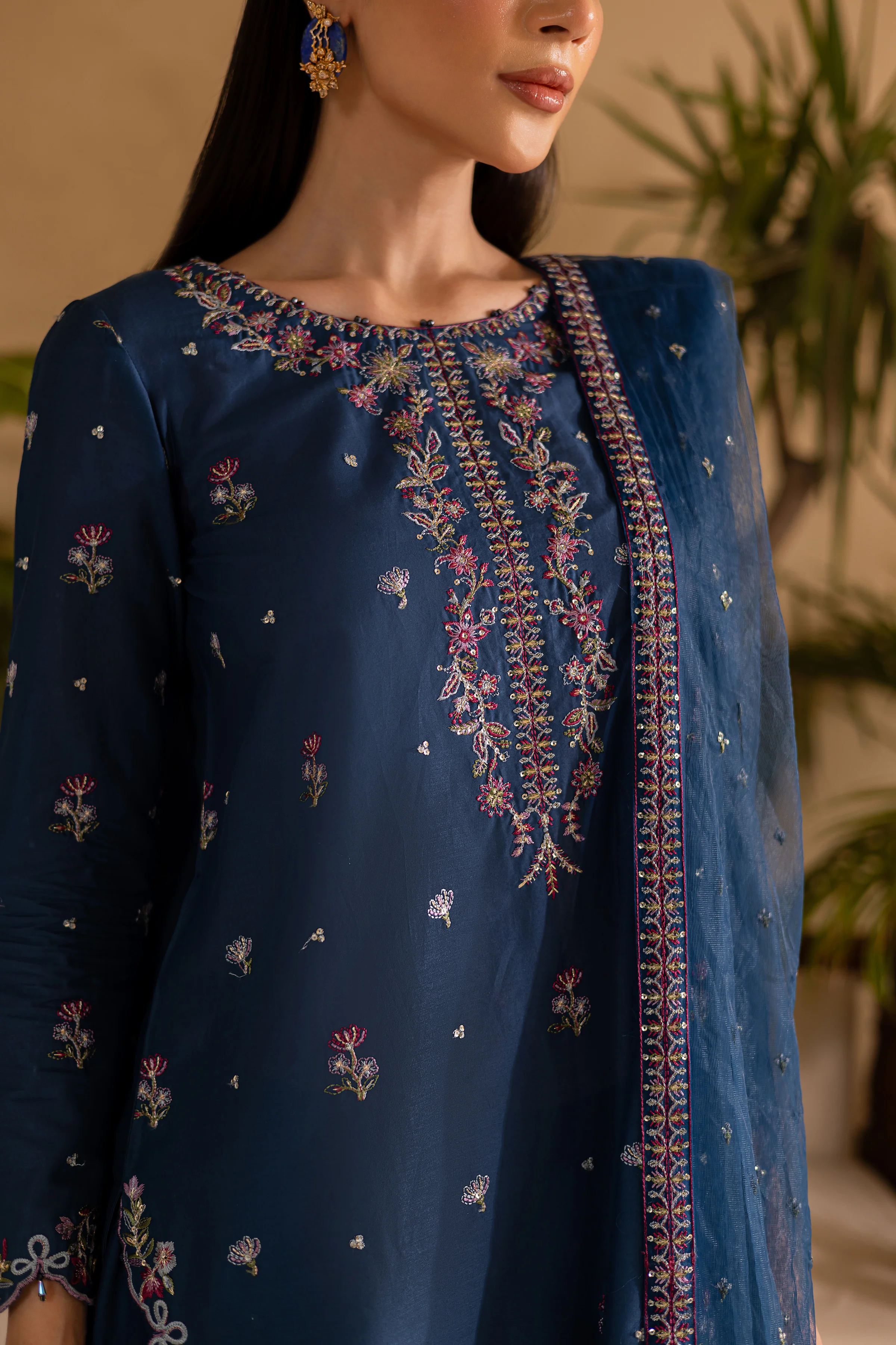 Perk 3Pc - Embroidered Solid Dress - Image 7
