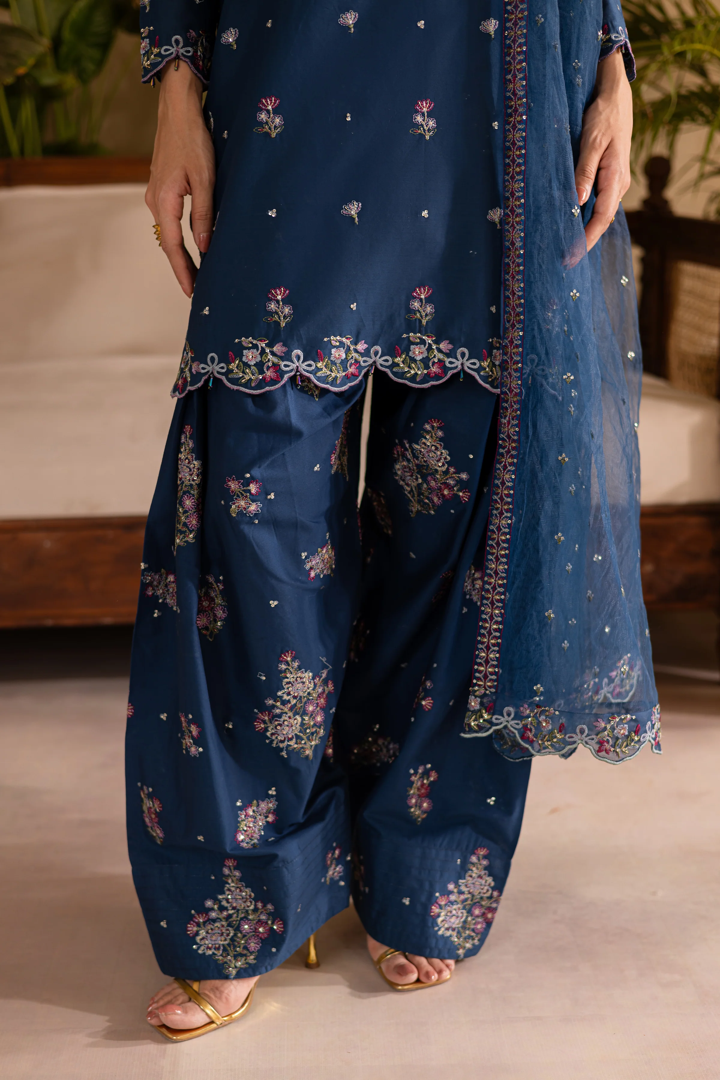 Perk 3Pc - Embroidered Solid Dress - Image 8