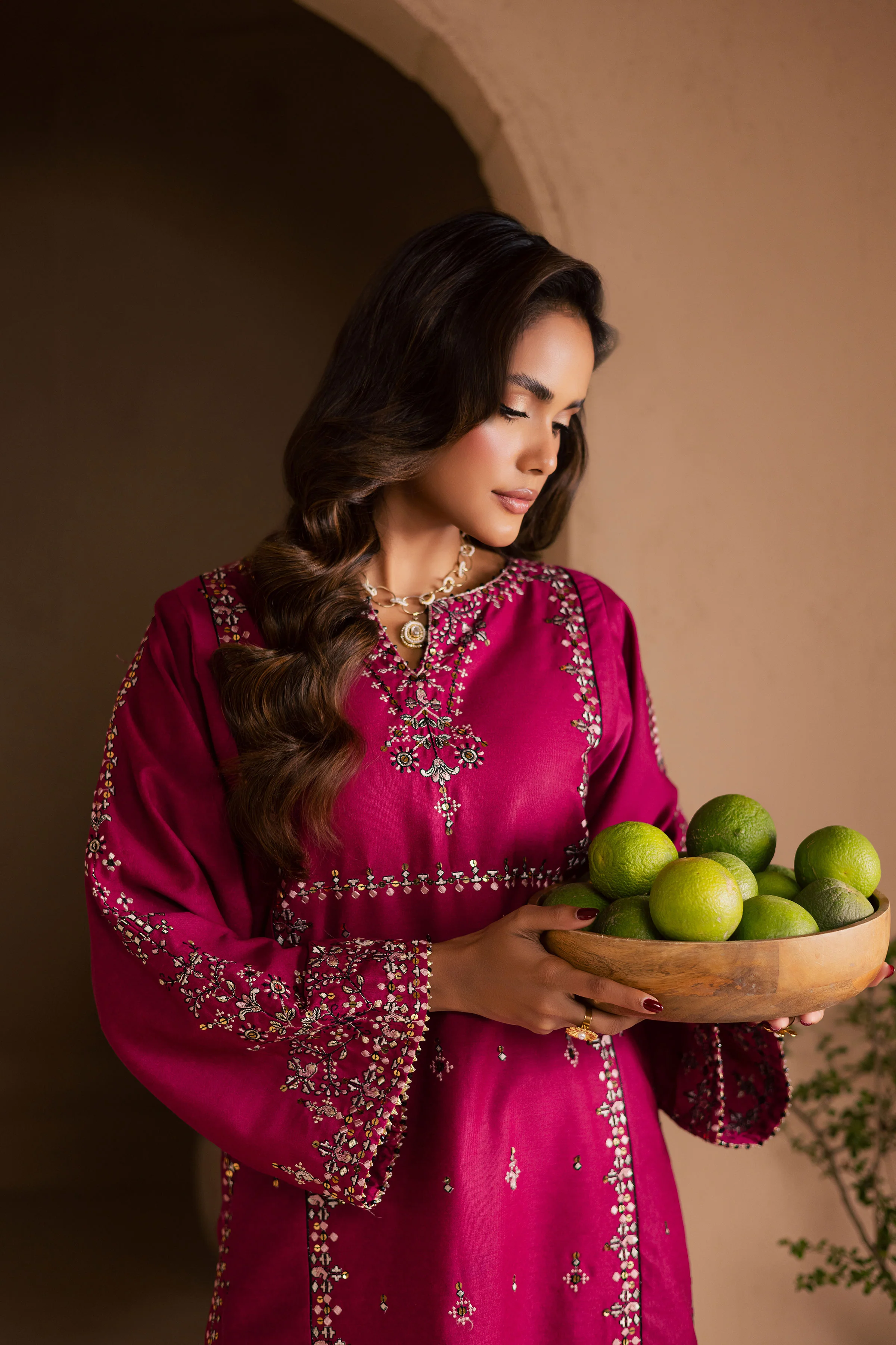 Pink 2Pc - Embroidered Karandi Dress - Image 5