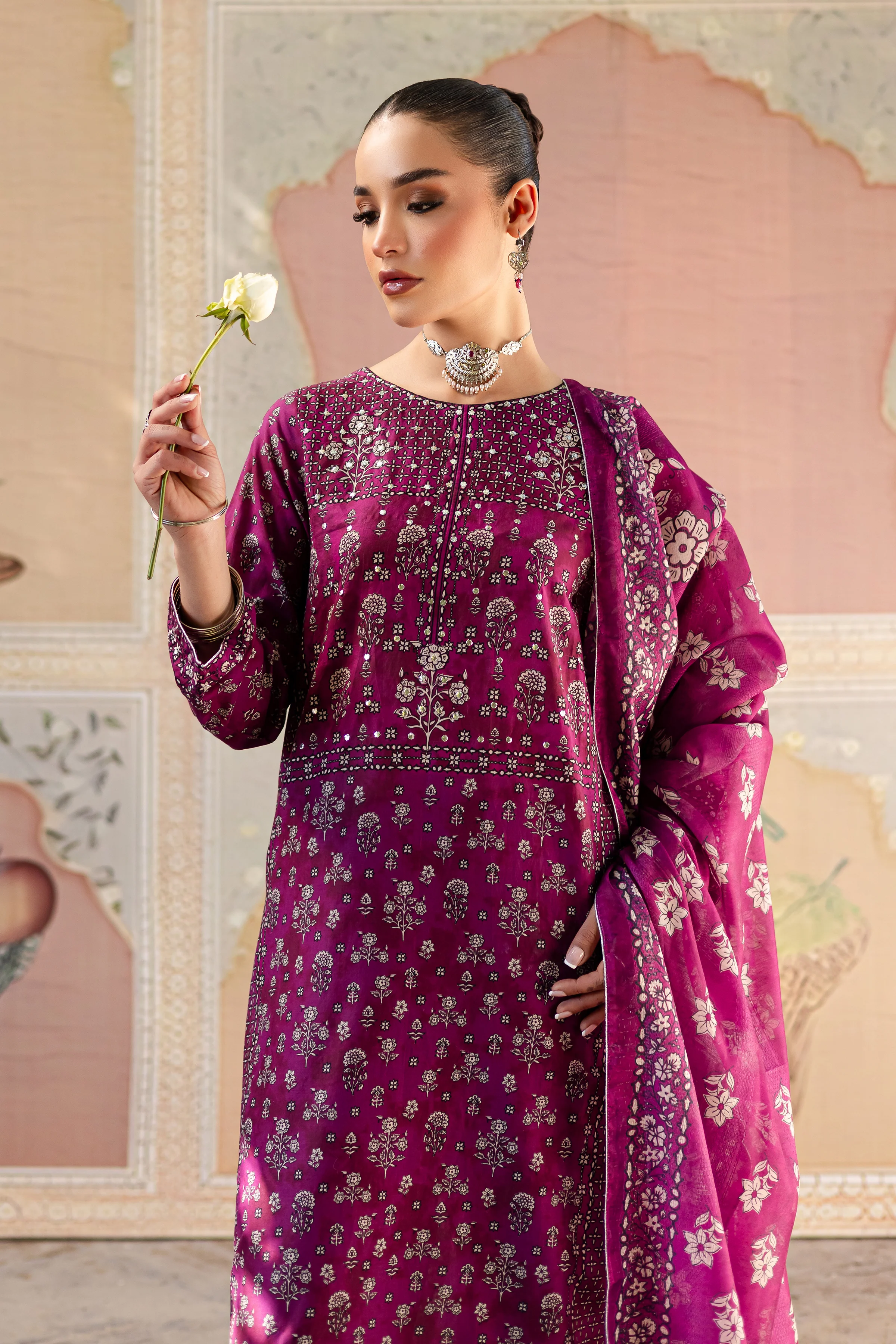 Pink Arsh 3Pc - Printed Lawn Dress - Image 3