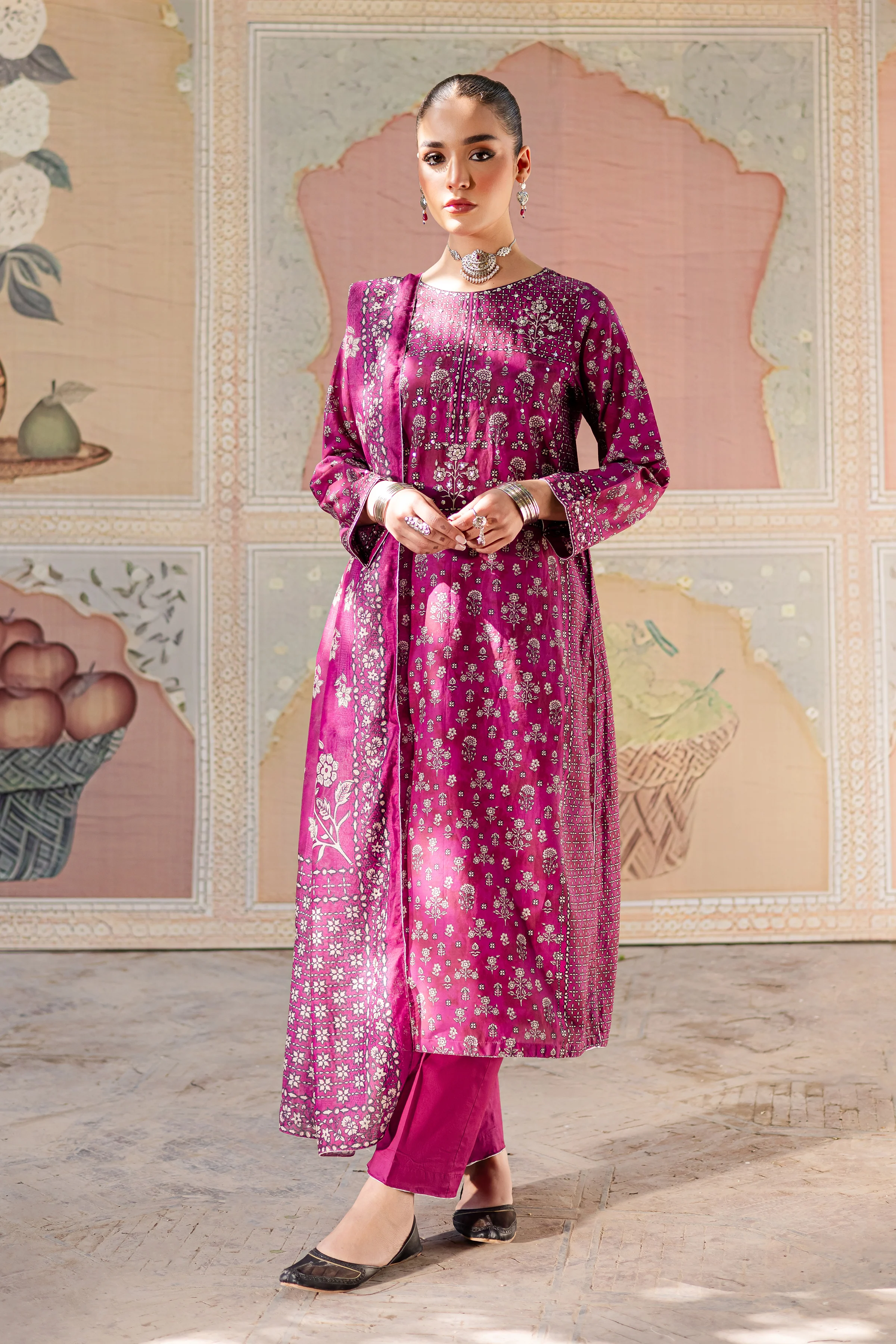 Pink Arsh 3Pc - Printed Lawn Dress - Image 5