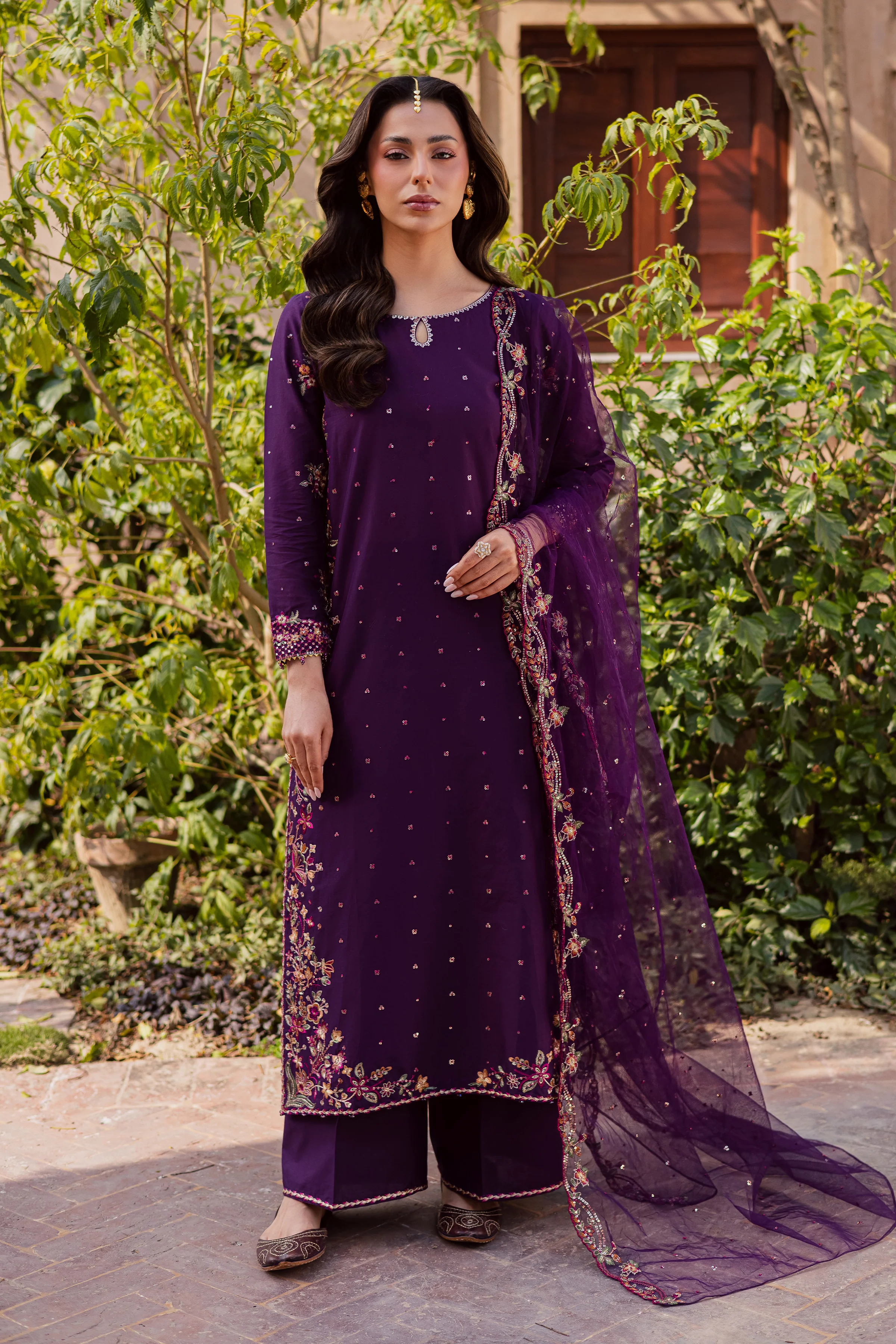 Pink Lavender 3Pc - Festive Embroidered Lawn