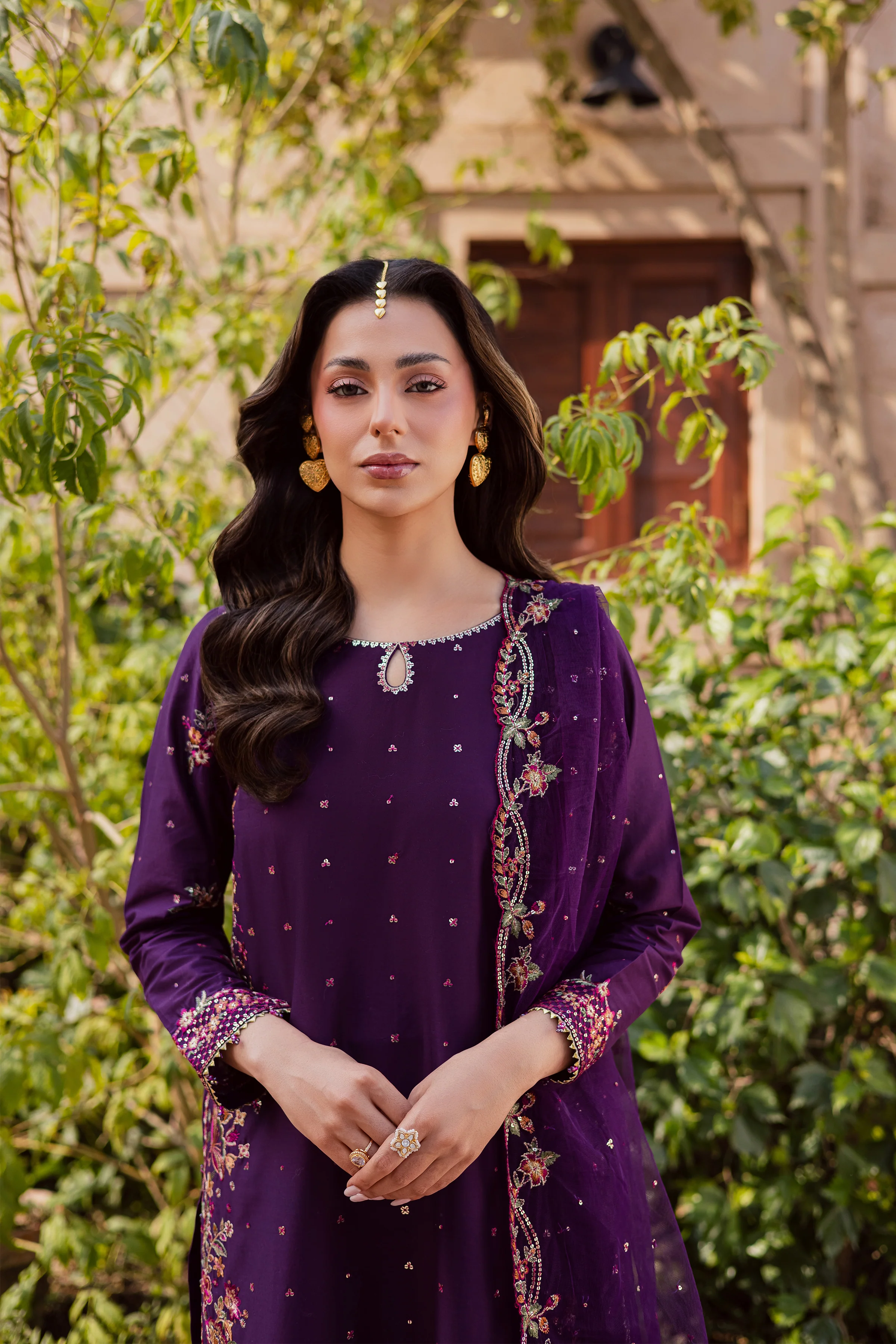 Pink Lavender 3Pc - Festive Embroidered Lawn - Image 4