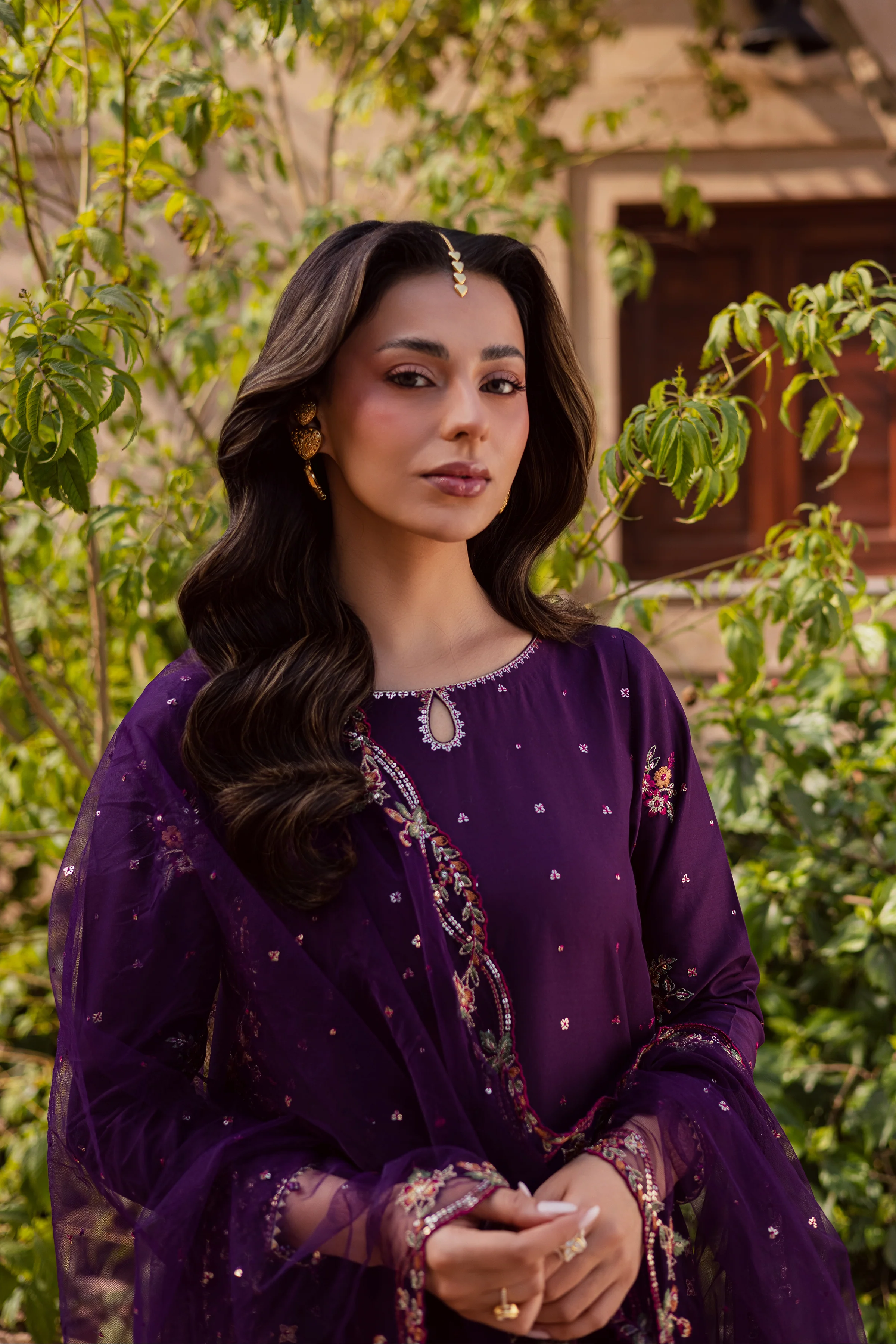 Pink Lavender 3Pc - Festive Embroidered Lawn - Image 8
