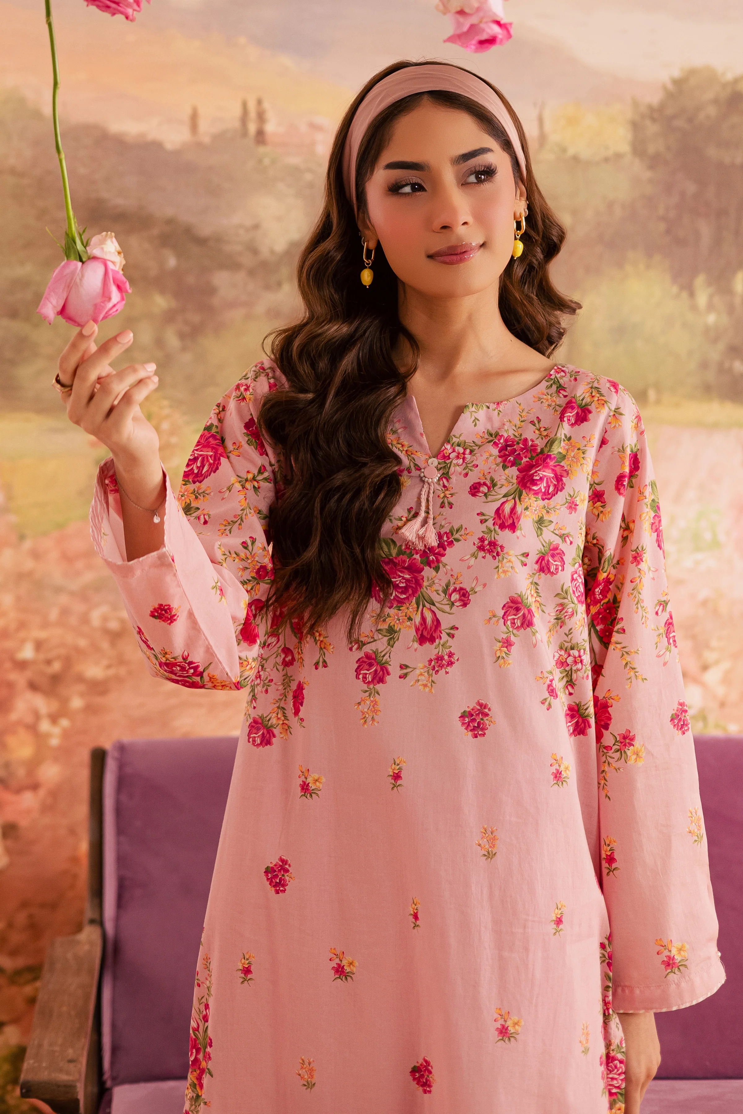 Pink Meadow 2Pc - Printed Lawn Dress - Image 2