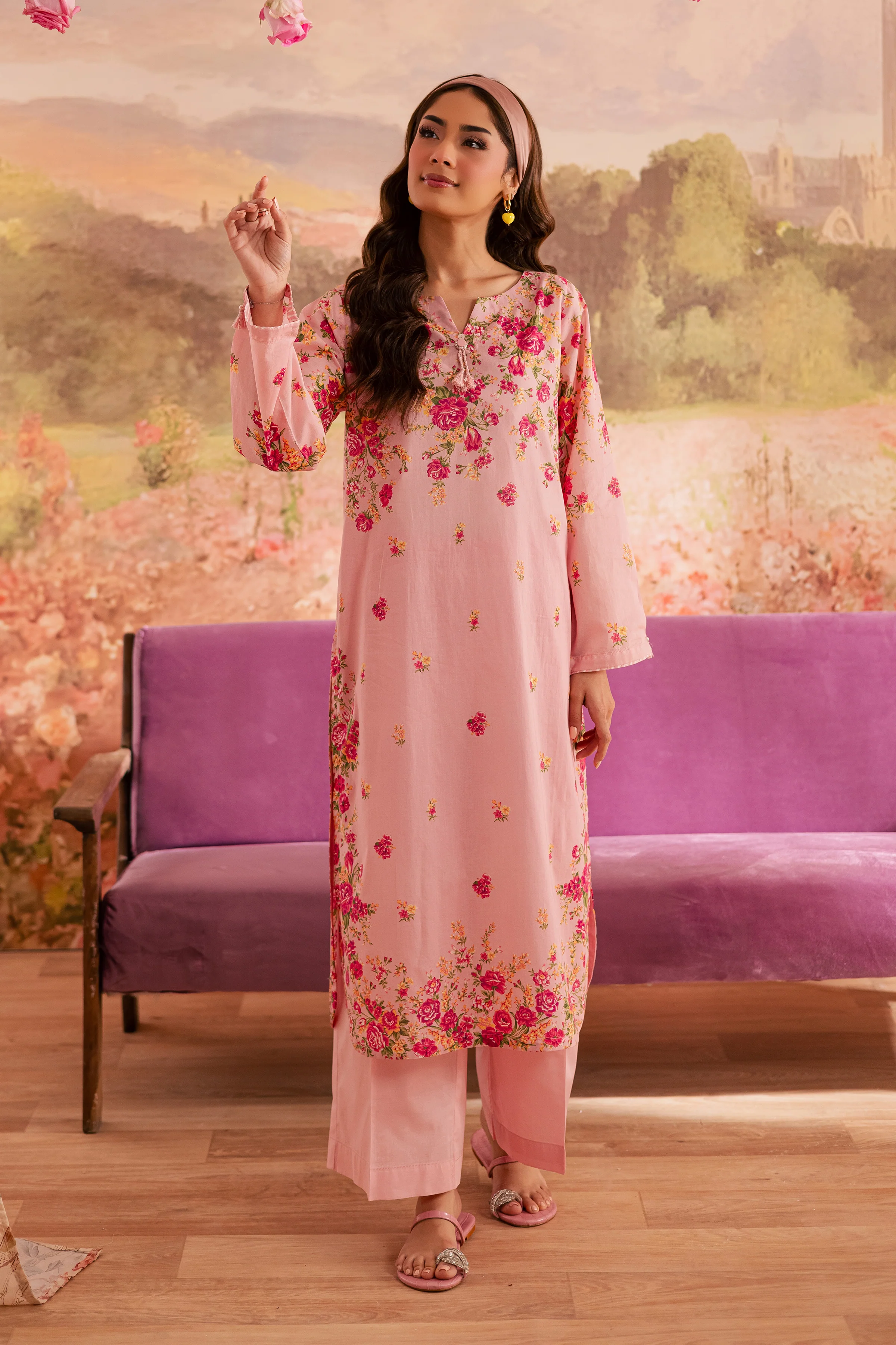Pink Meadow 2Pc - Printed Lawn Dress - Image 4