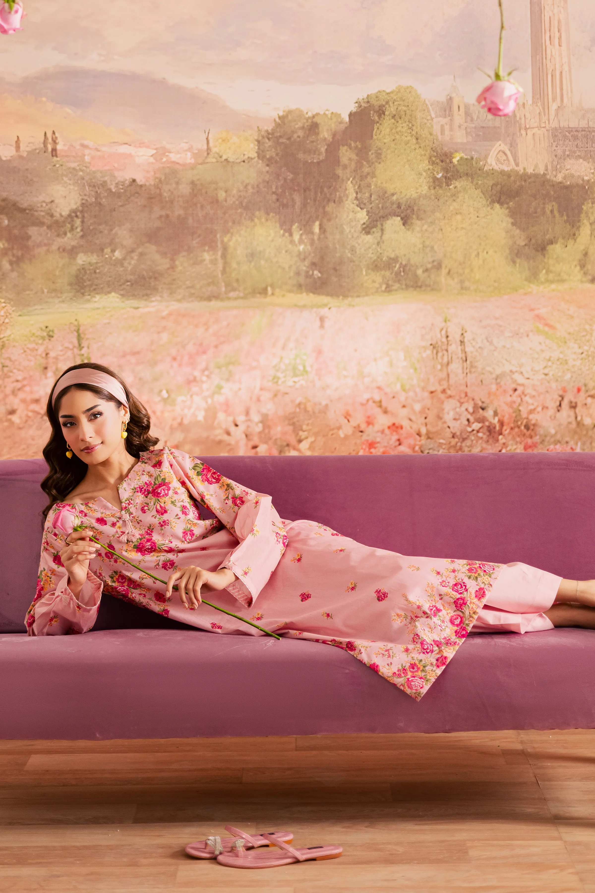 Pink Meadow 2Pc - Printed Lawn Dress - Image 5