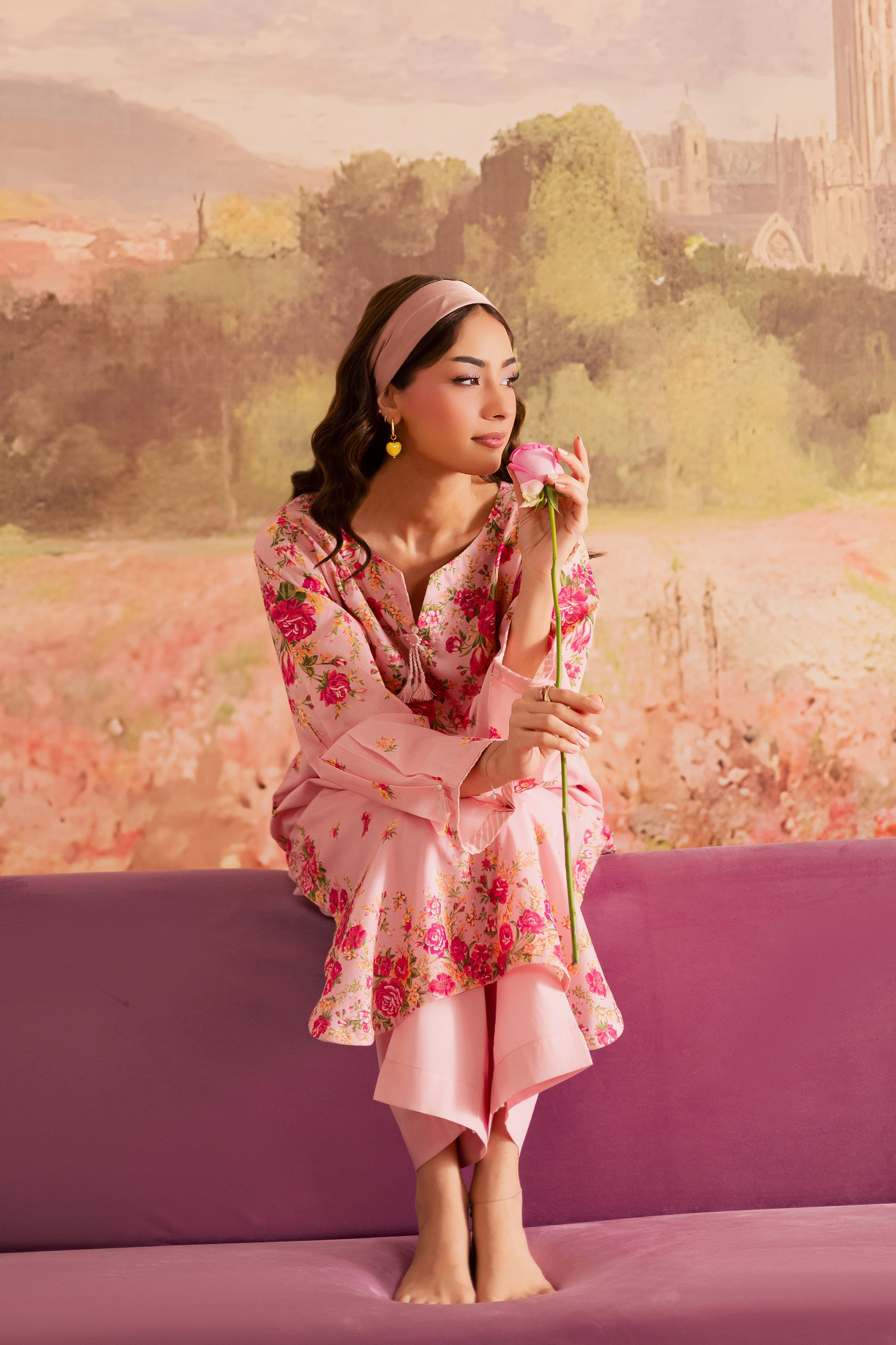 Pink Meadow 2Pc - Printed Lawn Dress - Image 6