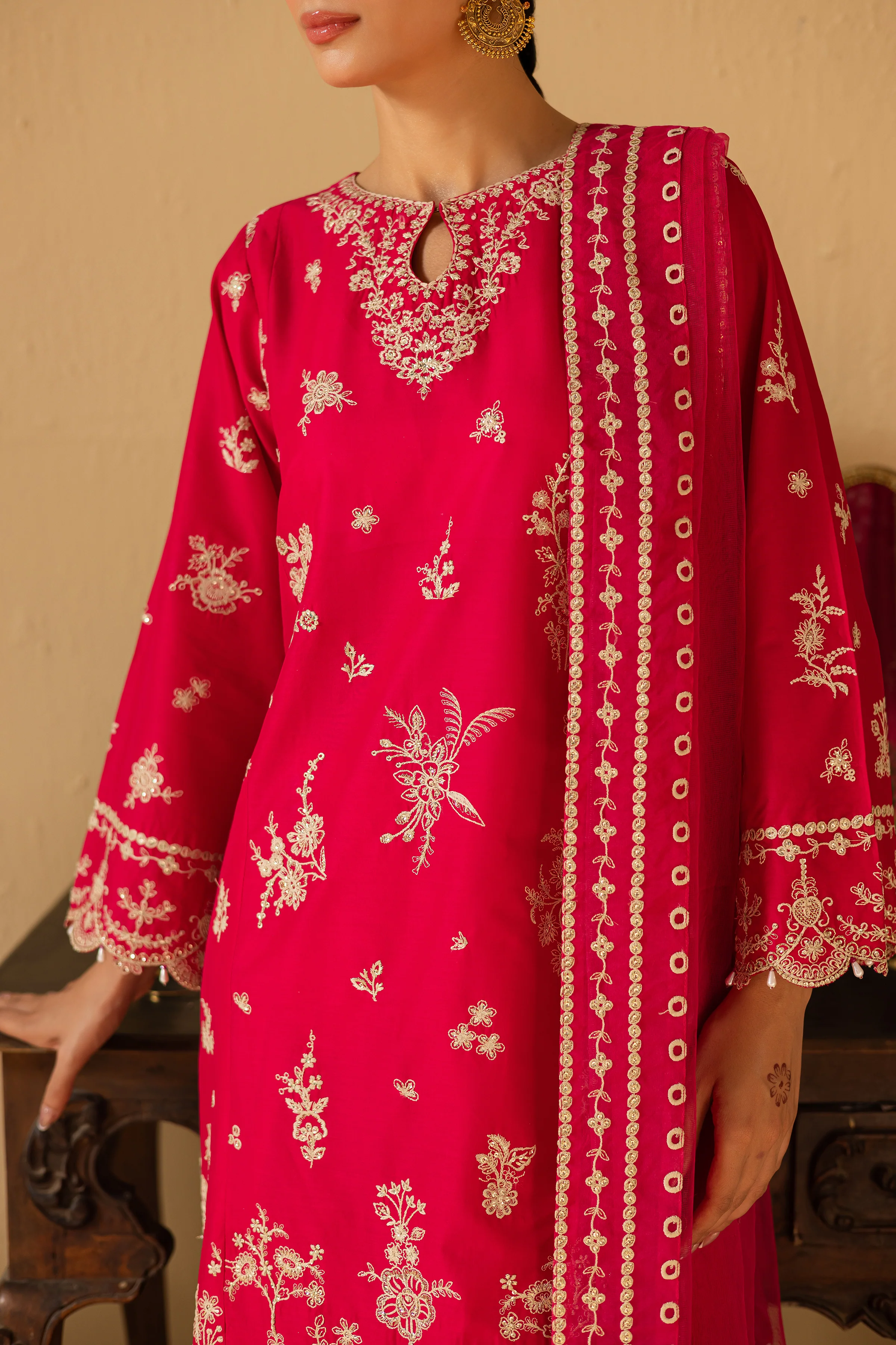 Pink Pearl 3Pc - Festive Eid Pret - Image 7