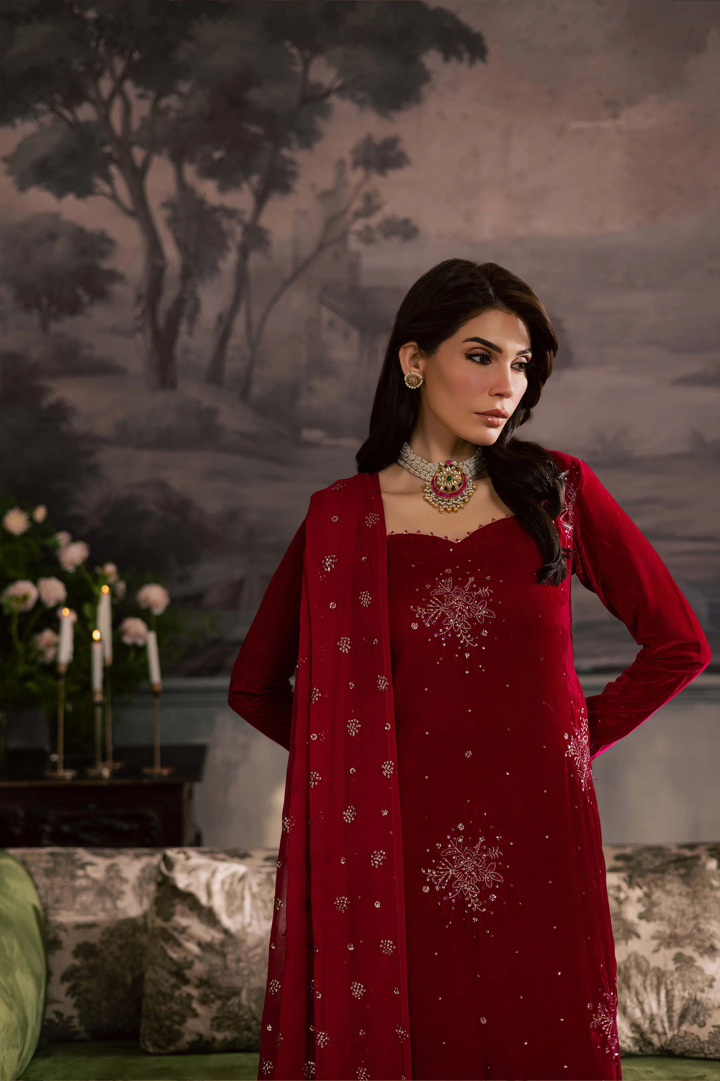 Pink Topaz 3Pc - Velvet Luxe Pret - Image 3