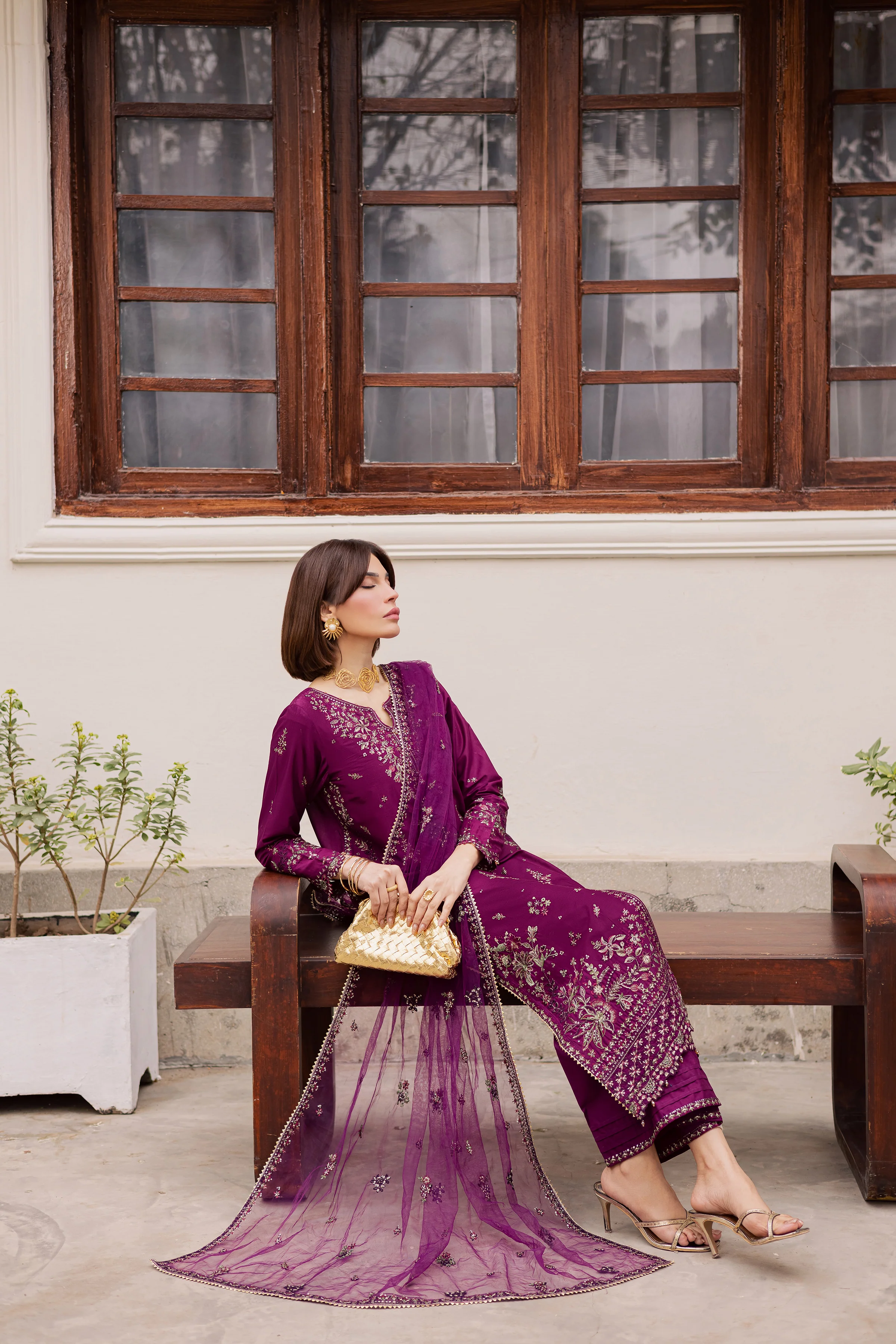 Merissa 3Pc - Festive Embroidered Lawn - Image 3