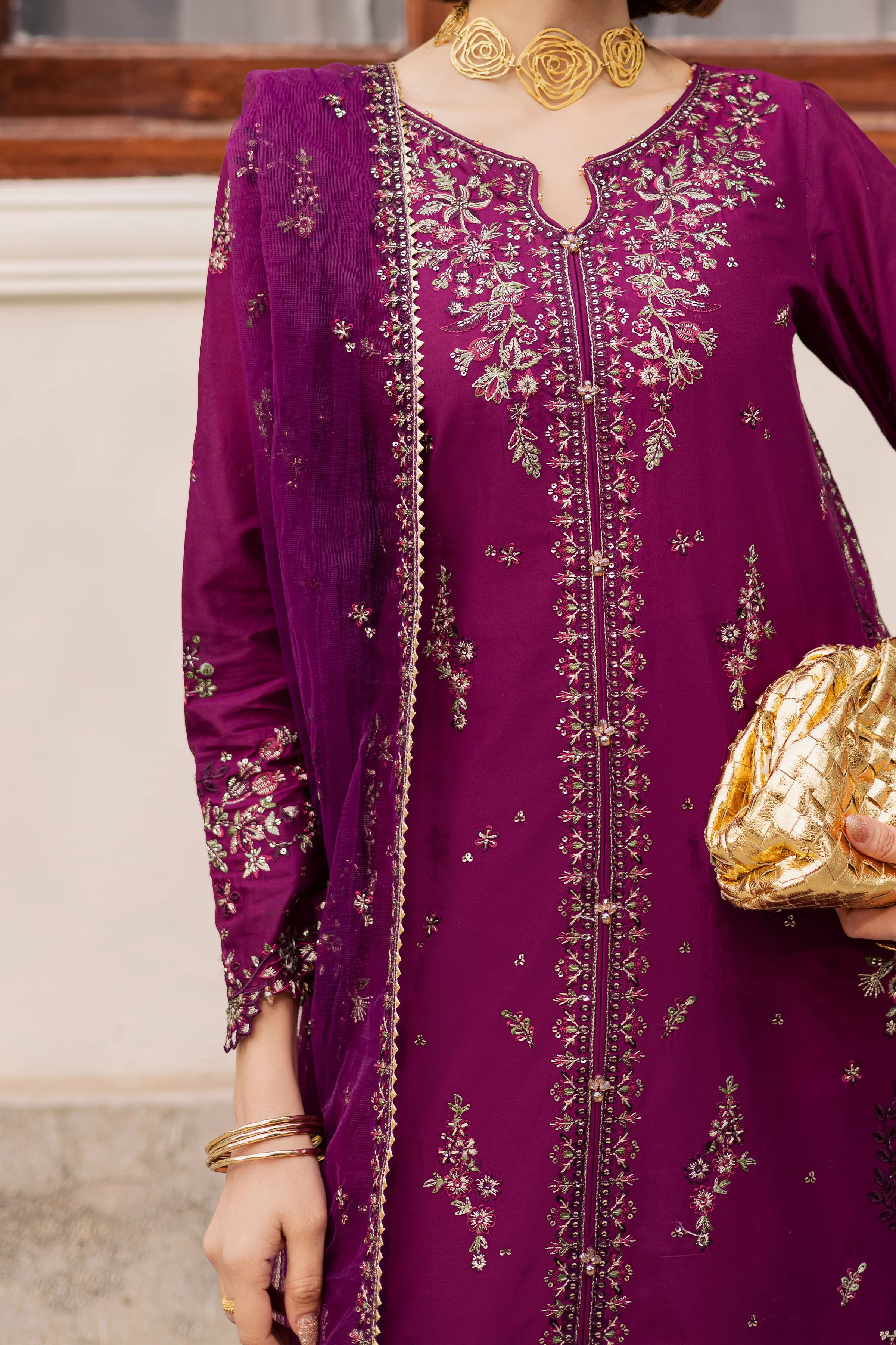 Merissa 3Pc - Festive Embroidered Lawn - Image 7