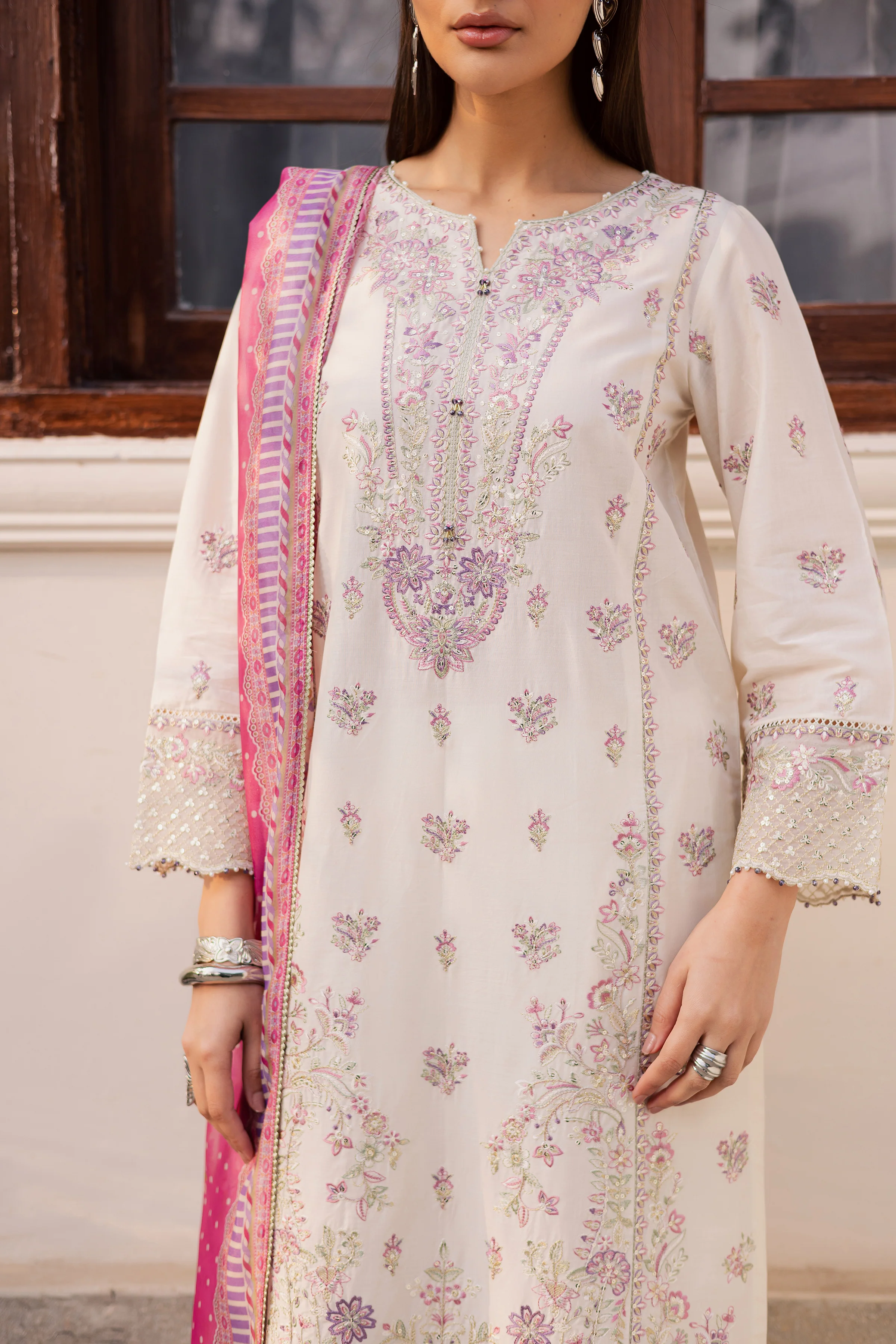 Pinkie Pie 3Pc - Festive Embroidered Lawn - Image 7