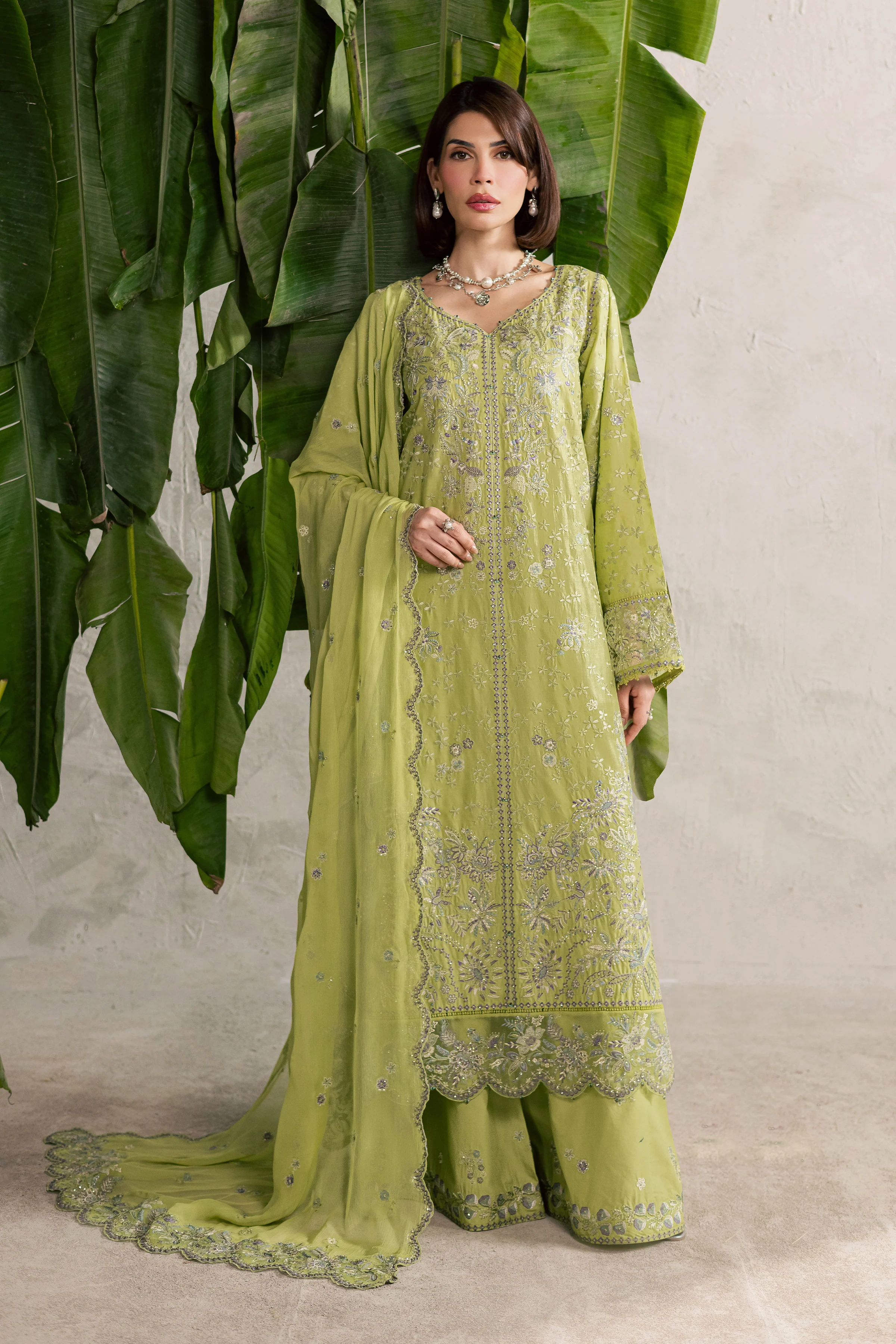 Pistachia 3Pc - Festive Embroidered Lawn - Image 3