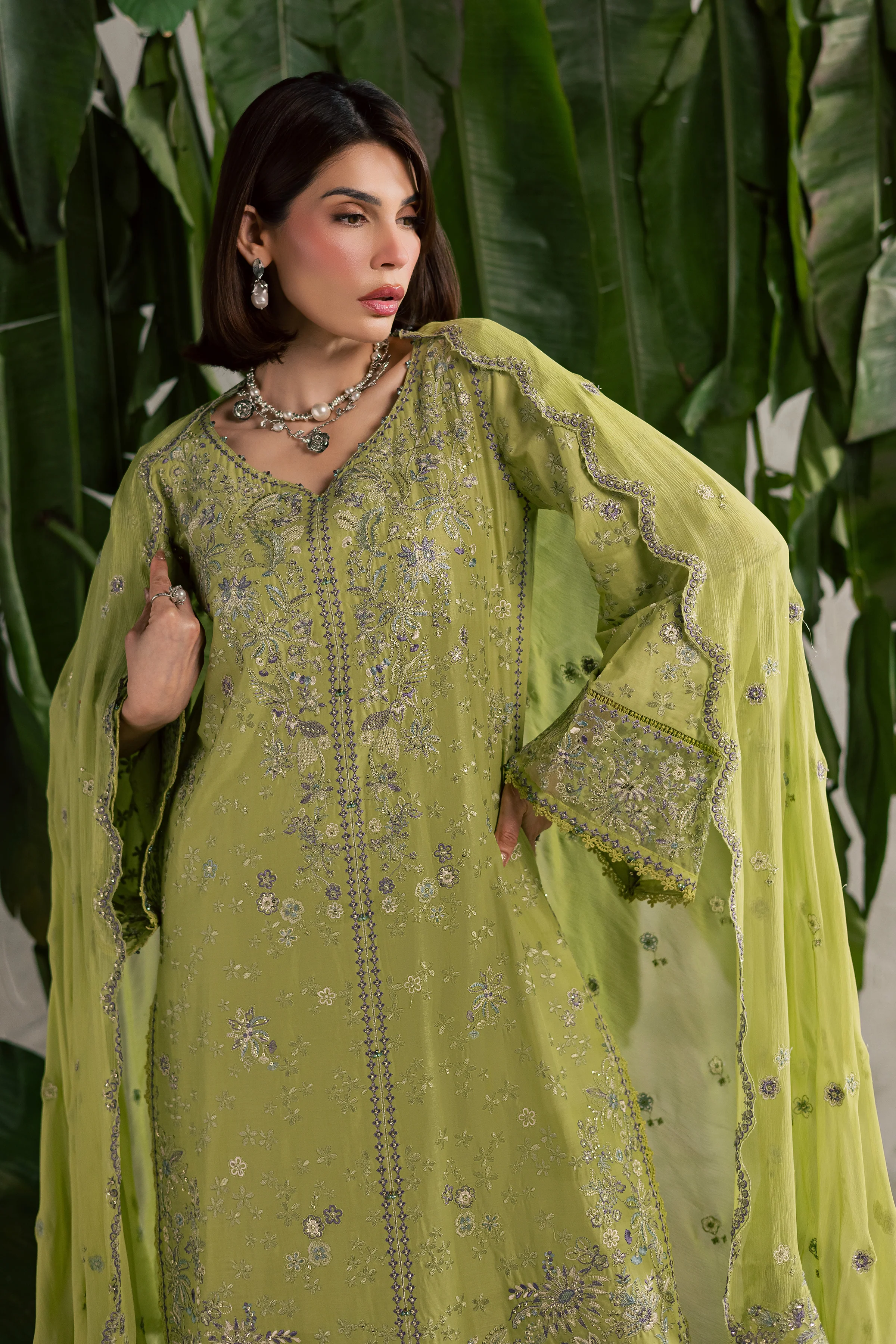 Pistachia 3Pc - Festive Embroidered Lawn - Image 7