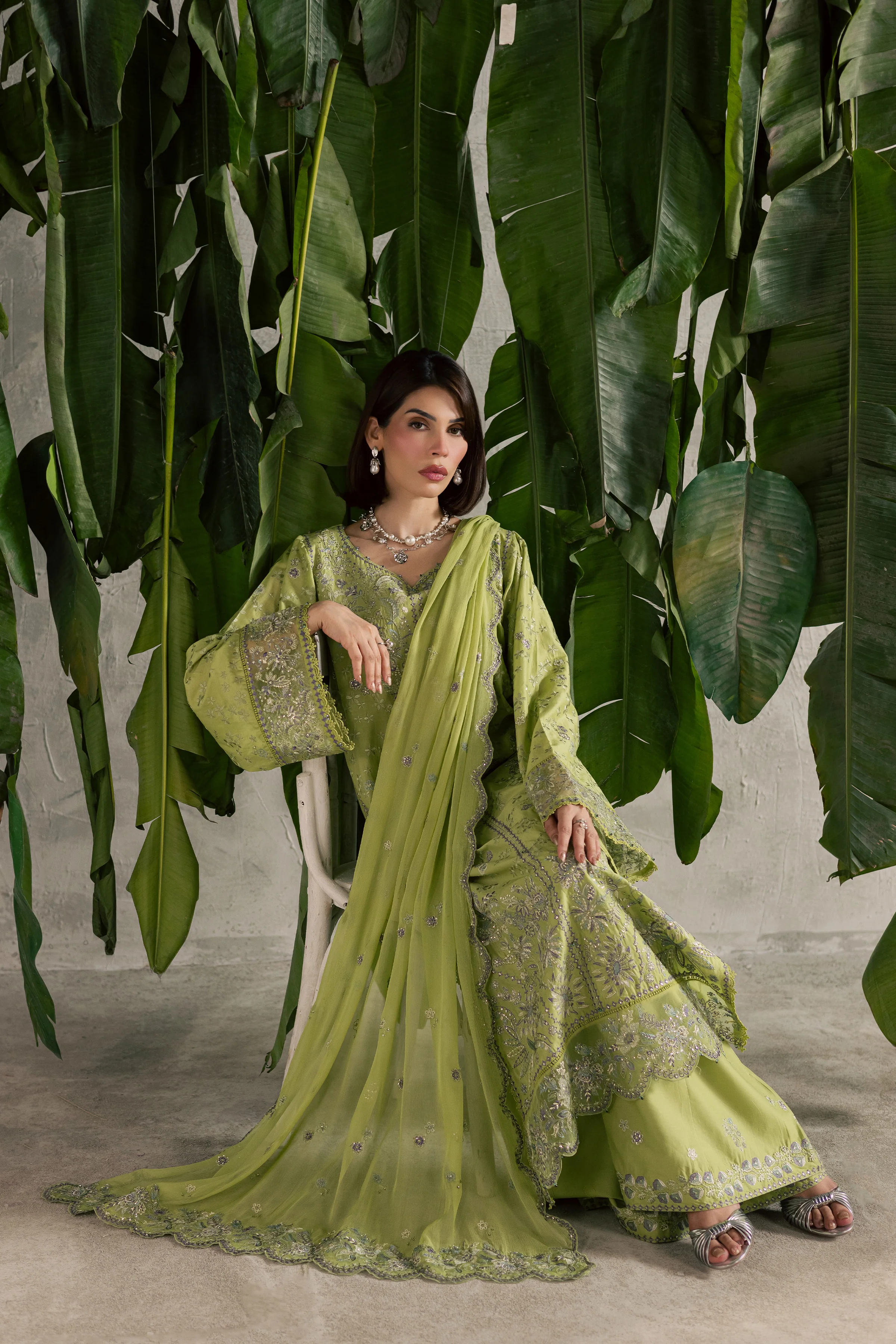 Pistachia 3Pc - Festive Embroidered Lawn - Image 9