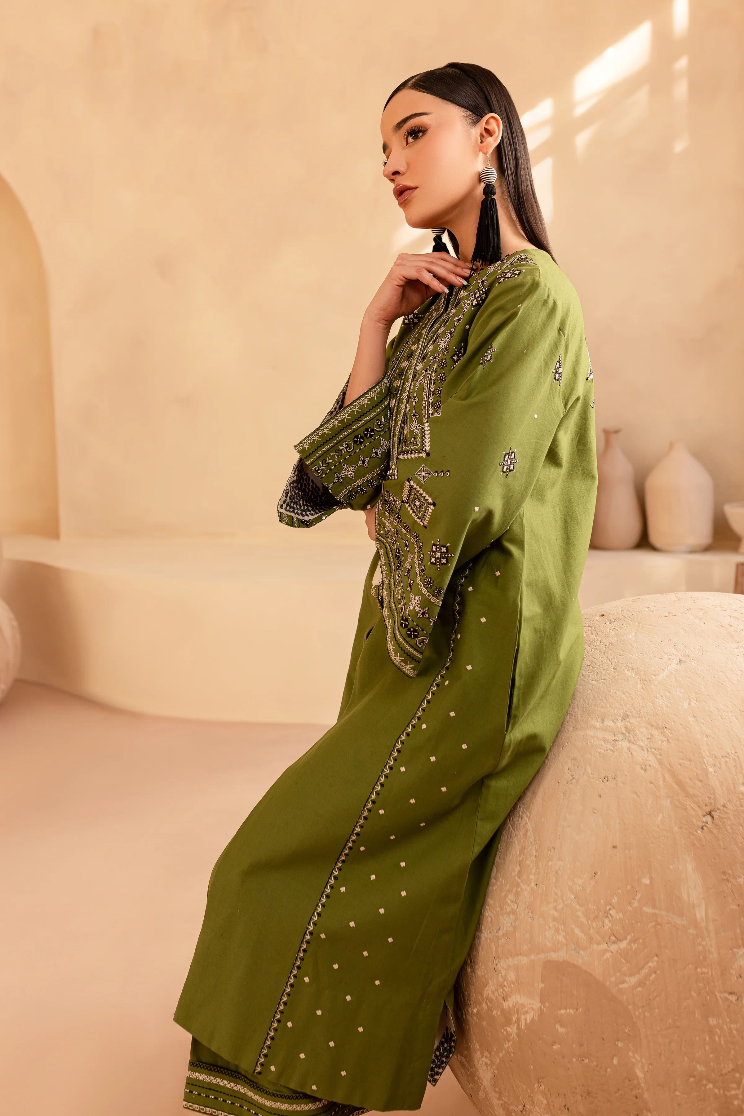 Pixie 2Pc - Embroidered Khaddar Dress - Image 5