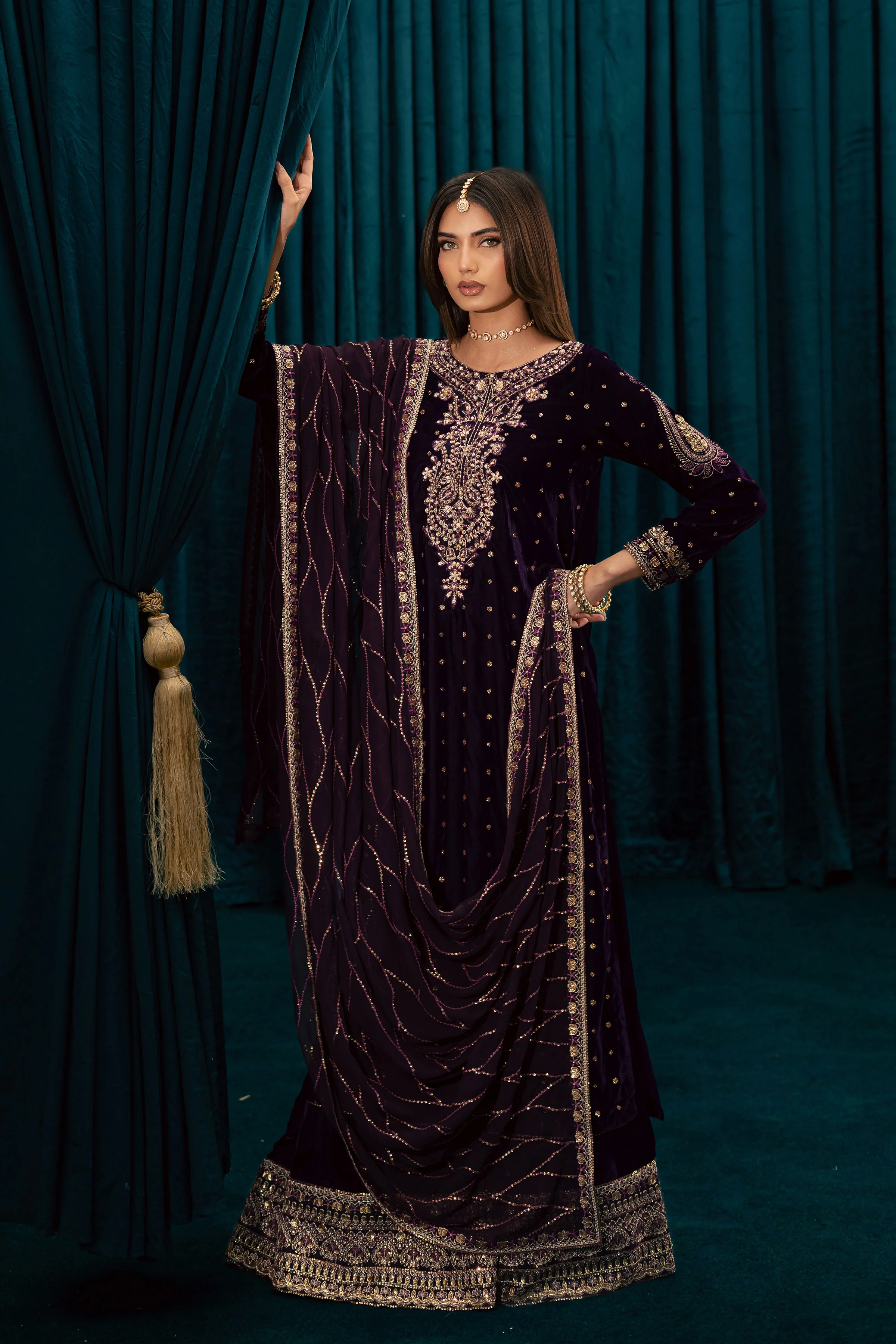 Plum Frost 3Pc - Velvet Formal Dress - Image 7