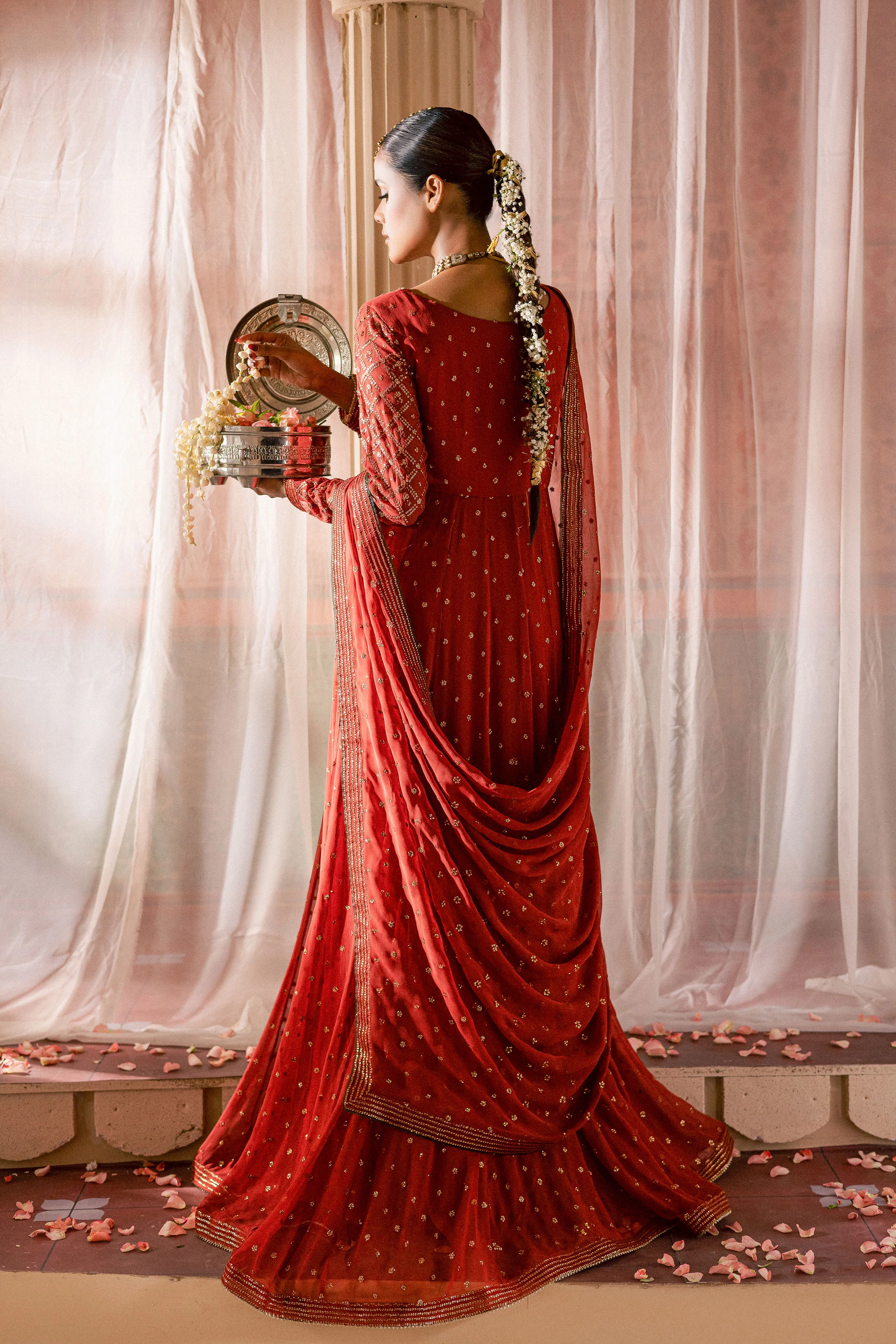 Crusteez 3Pc - Chiffon Wedding Frock - Image 4