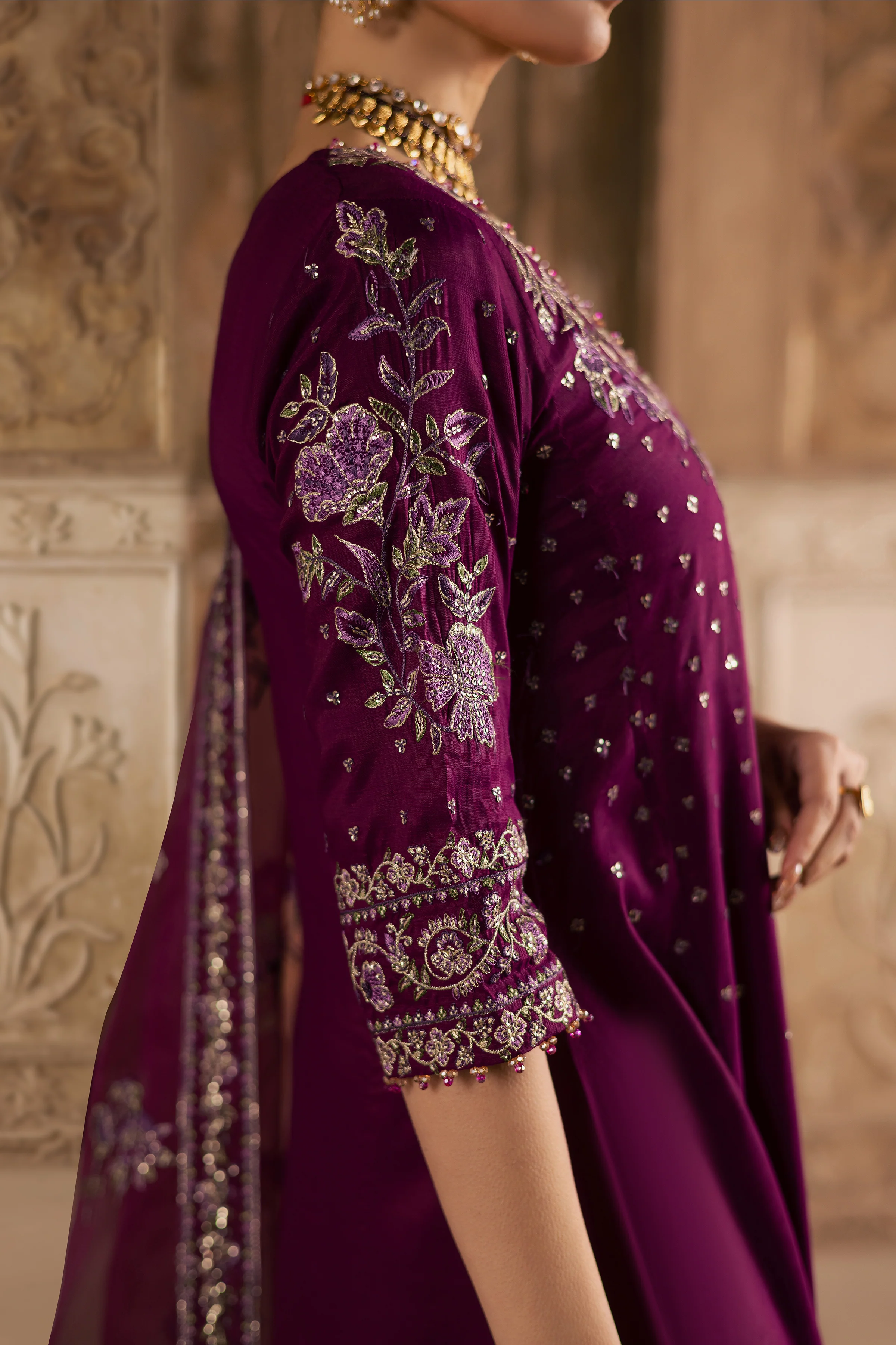 Plum Raha 3Pc - Festive Luxe Pret - Image 8