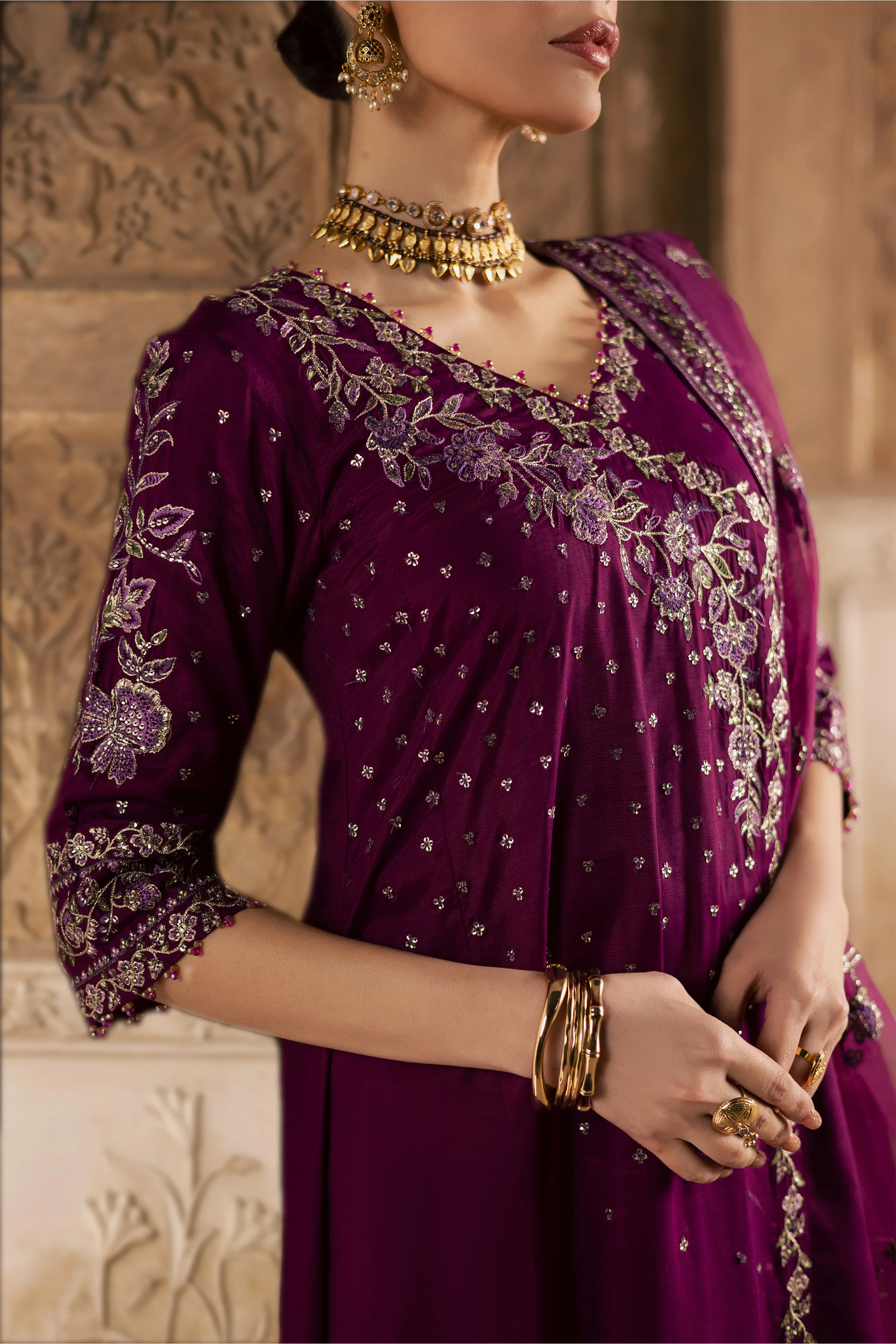 Plum Raha 3Pc - Festive Luxe Pret - Image 9