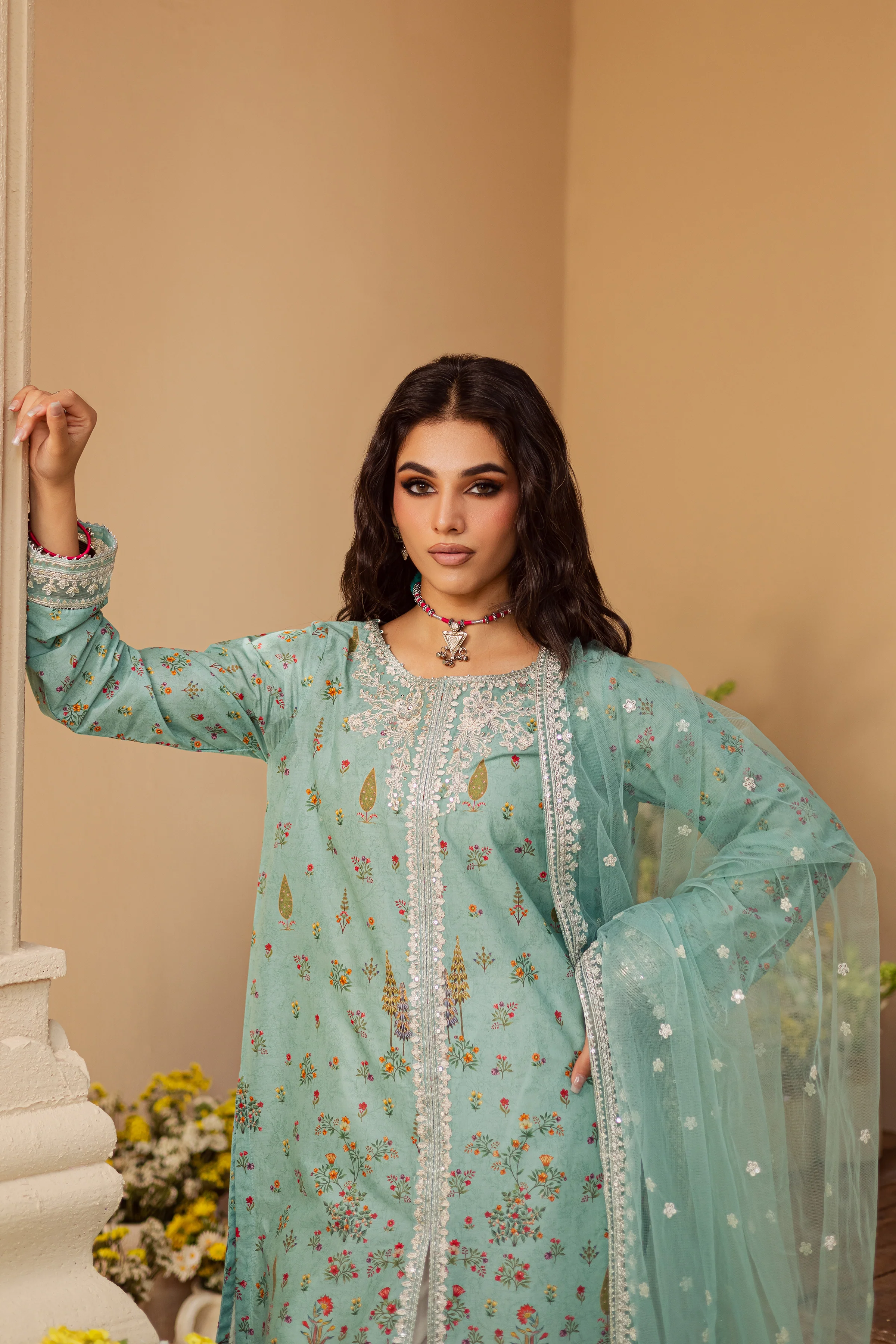 Primal Era 3Pc - Printed Lawn Dress - Image 2