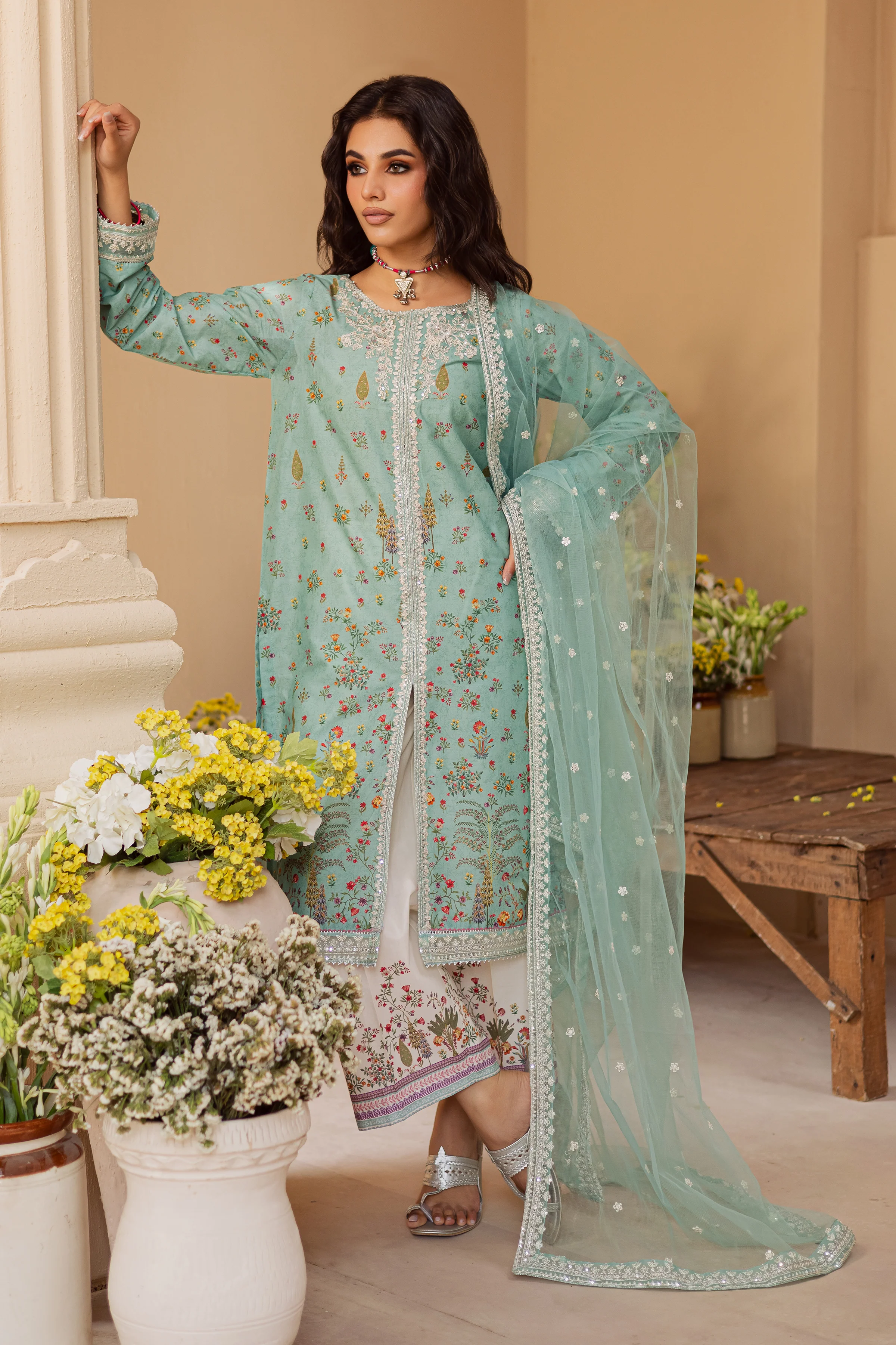 Primal Era 3Pc - Printed Lawn Dress - Image 4