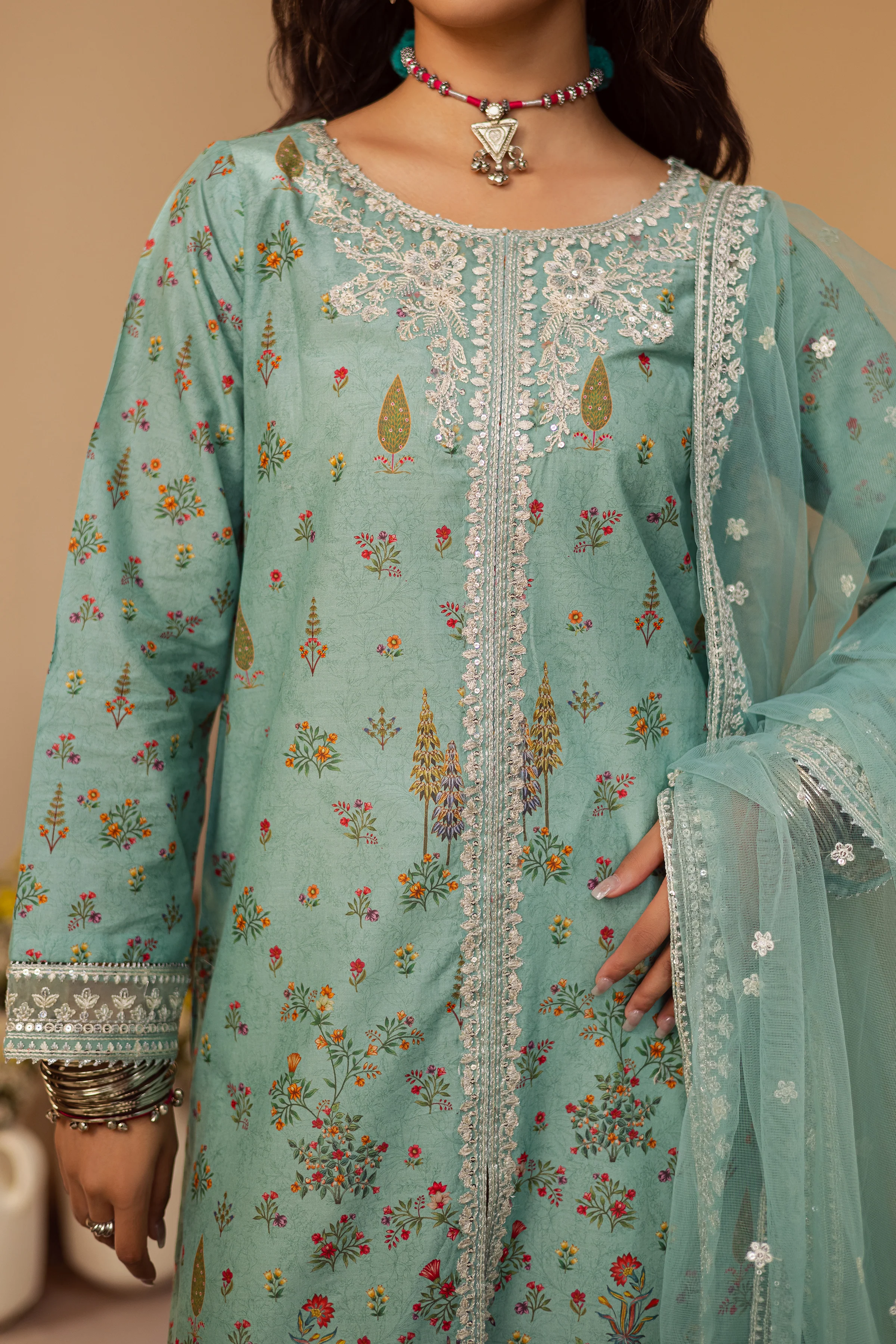 Primal Era 3Pc - Printed Lawn Dress - Image 8