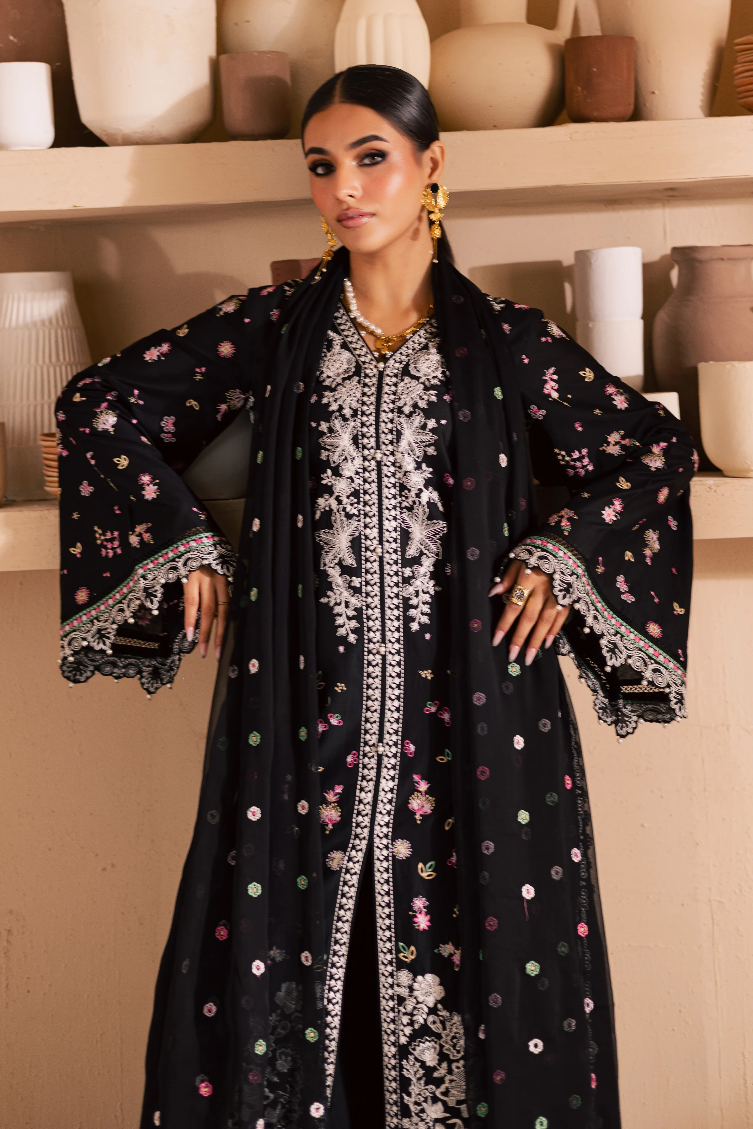 Priscilla 3Pc - Embroidered Lawn Dress - Image 3