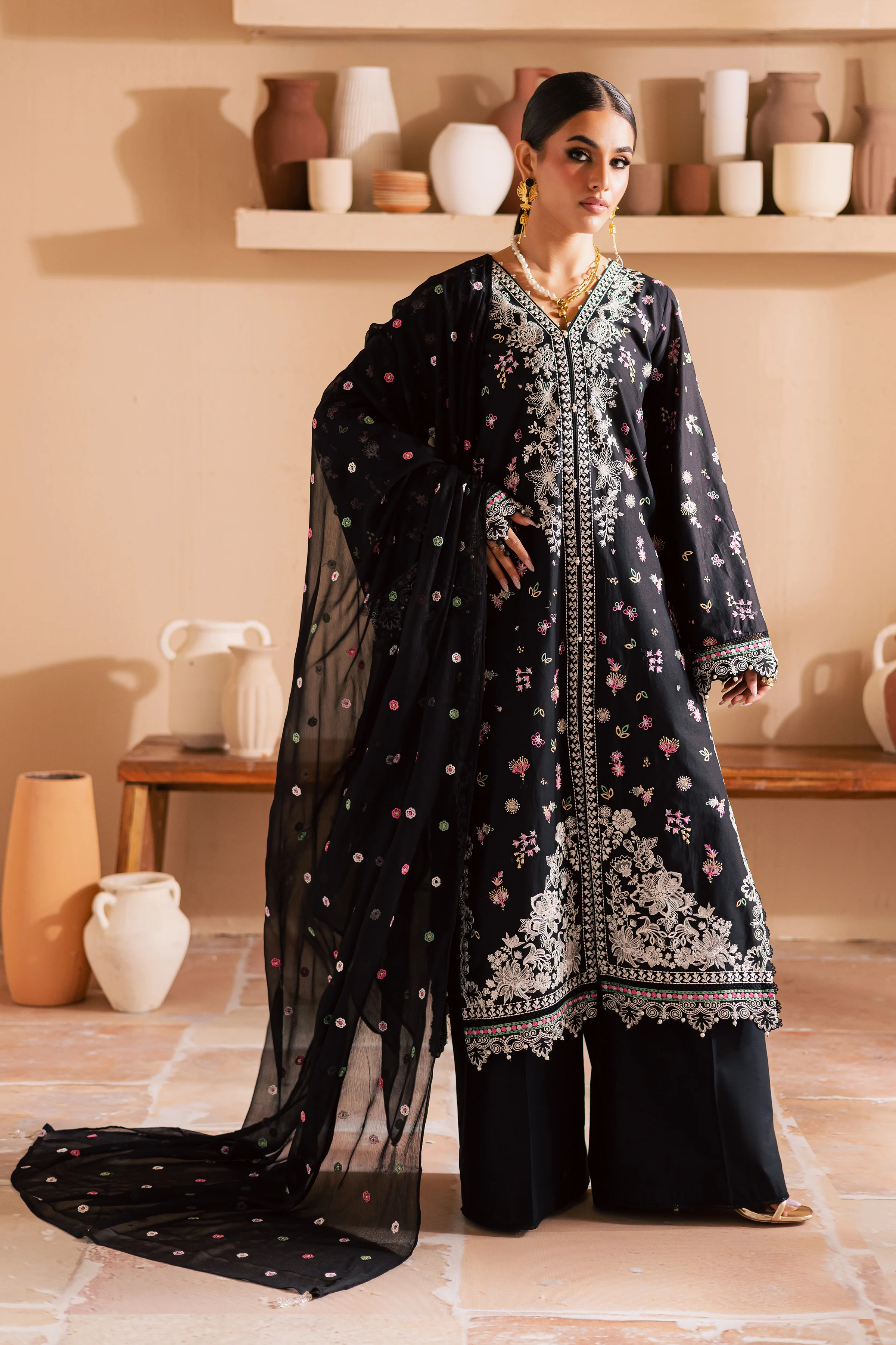 Priscilla 3Pc - Embroidered Lawn Dress - Image 4