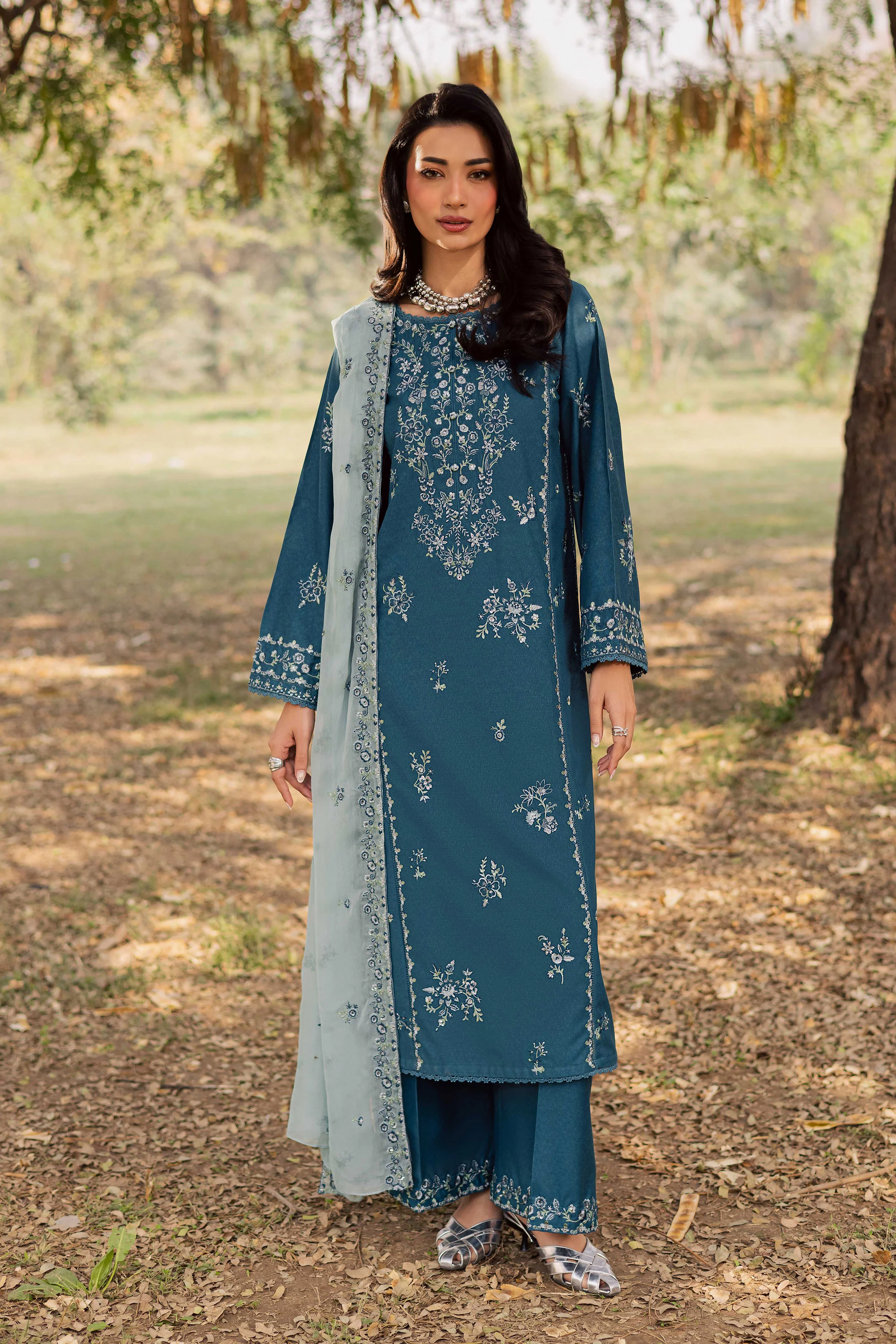 Punch 3Pc - Embroidered Karandi Dress