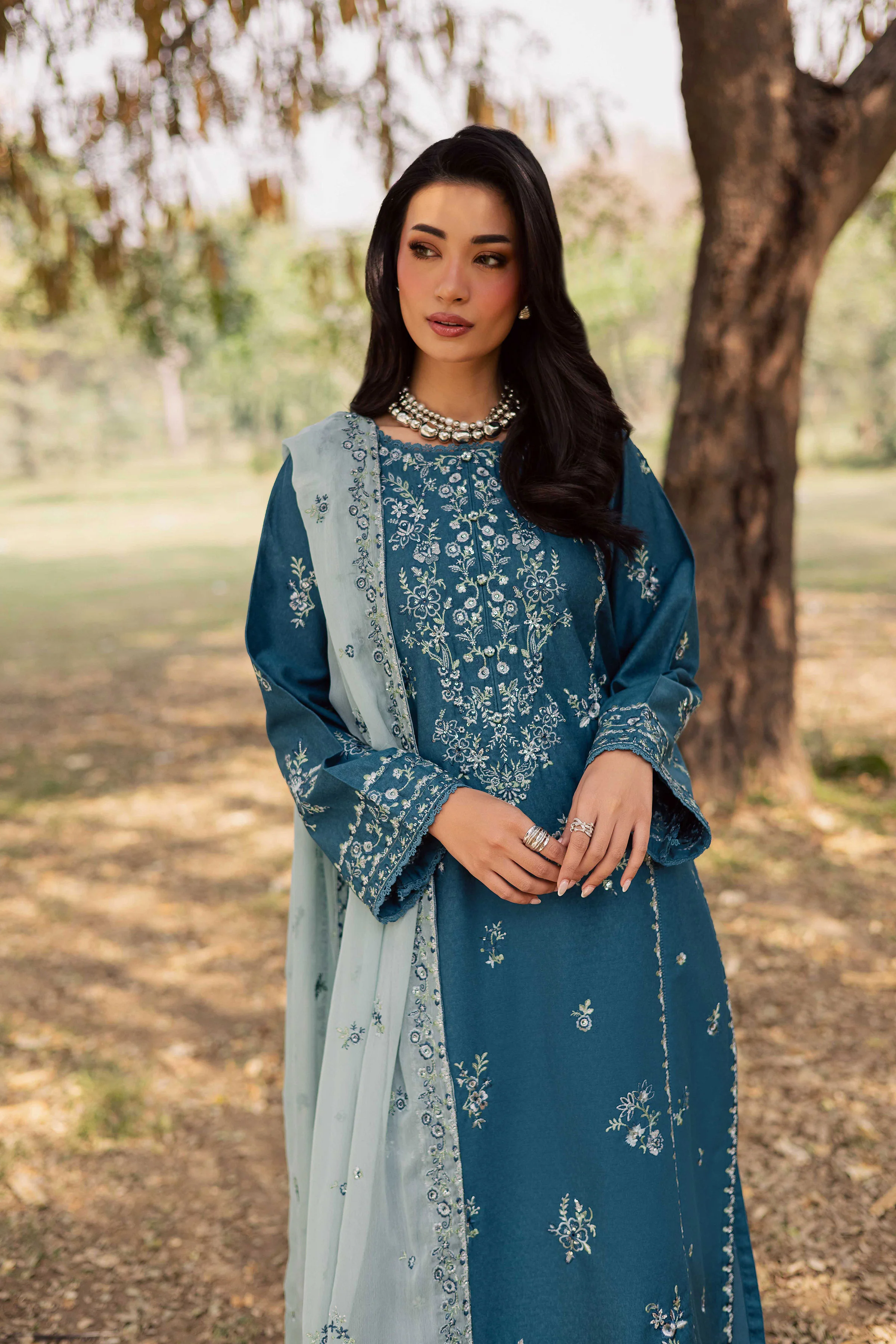 Punch 3Pc - Embroidered Karandi Dress - Image 3