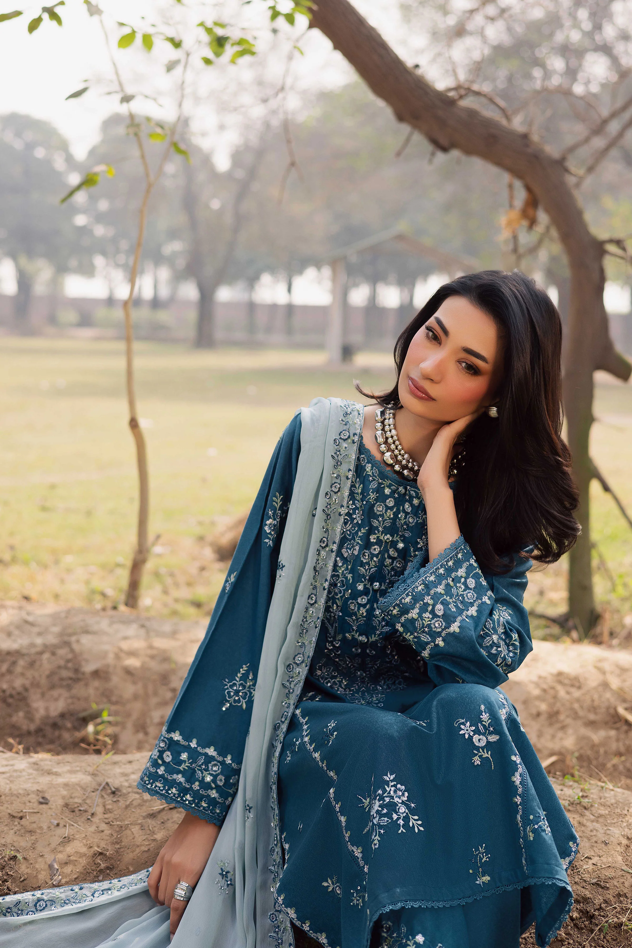 Punch 3Pc - Embroidered Karandi Dress - Image 5